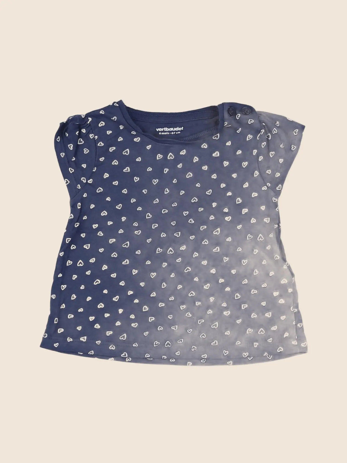 Vertbaudet - tee-shirt bleu - 6 mois