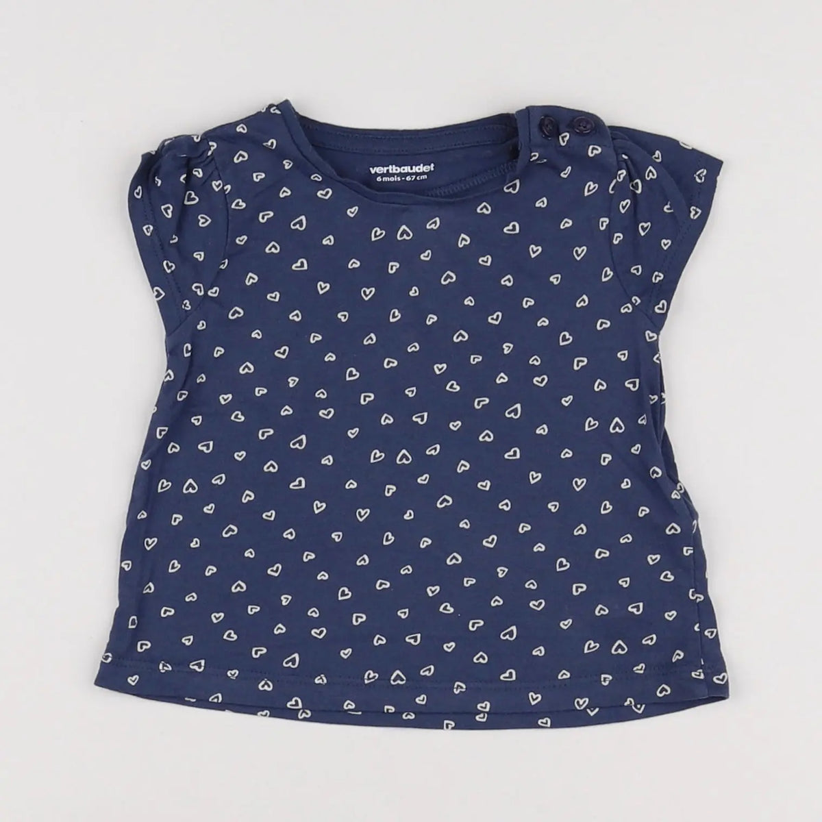 Vertbaudet - tee-shirt bleu - 6 mois