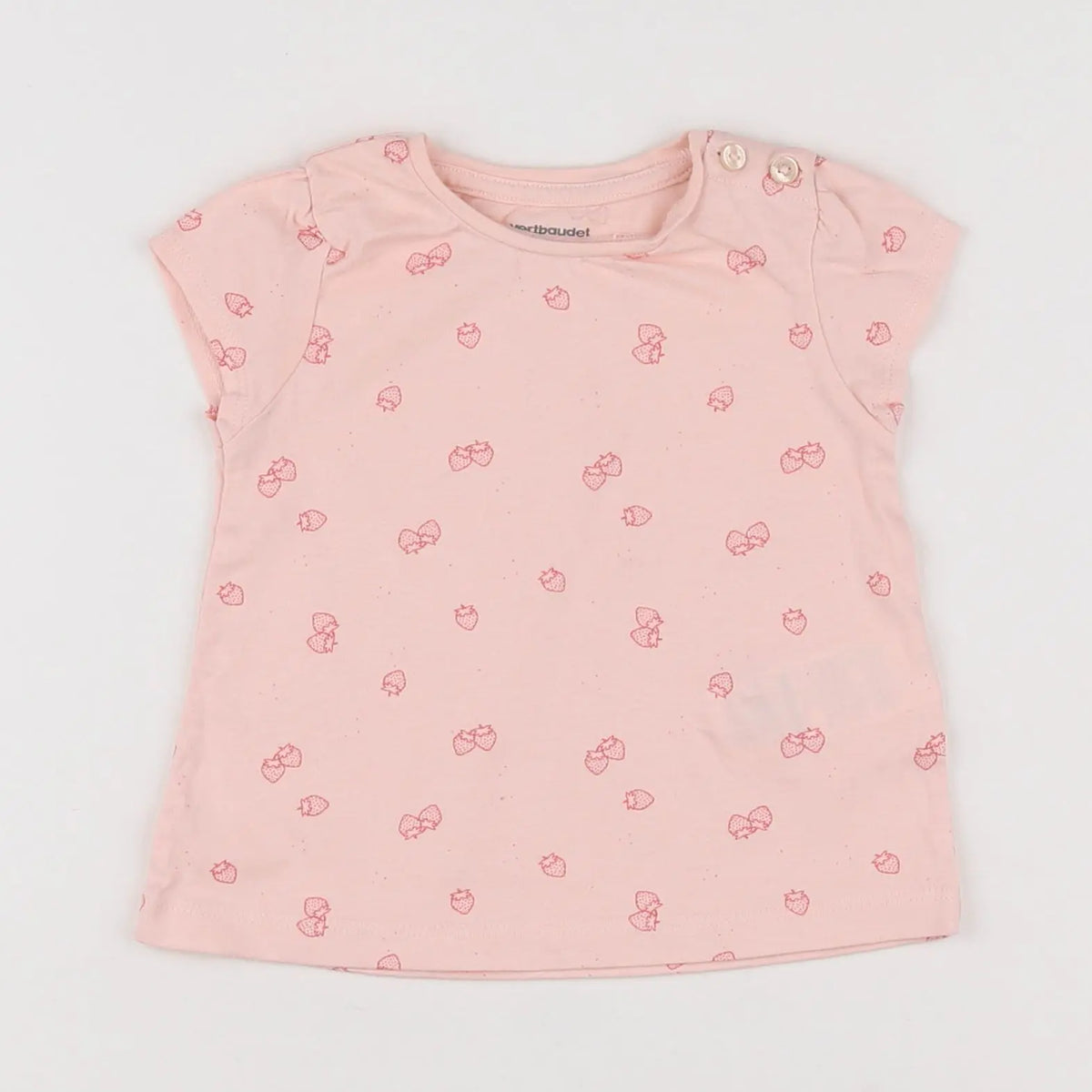Vertbaudet - tee-shirt rose - 6 mois