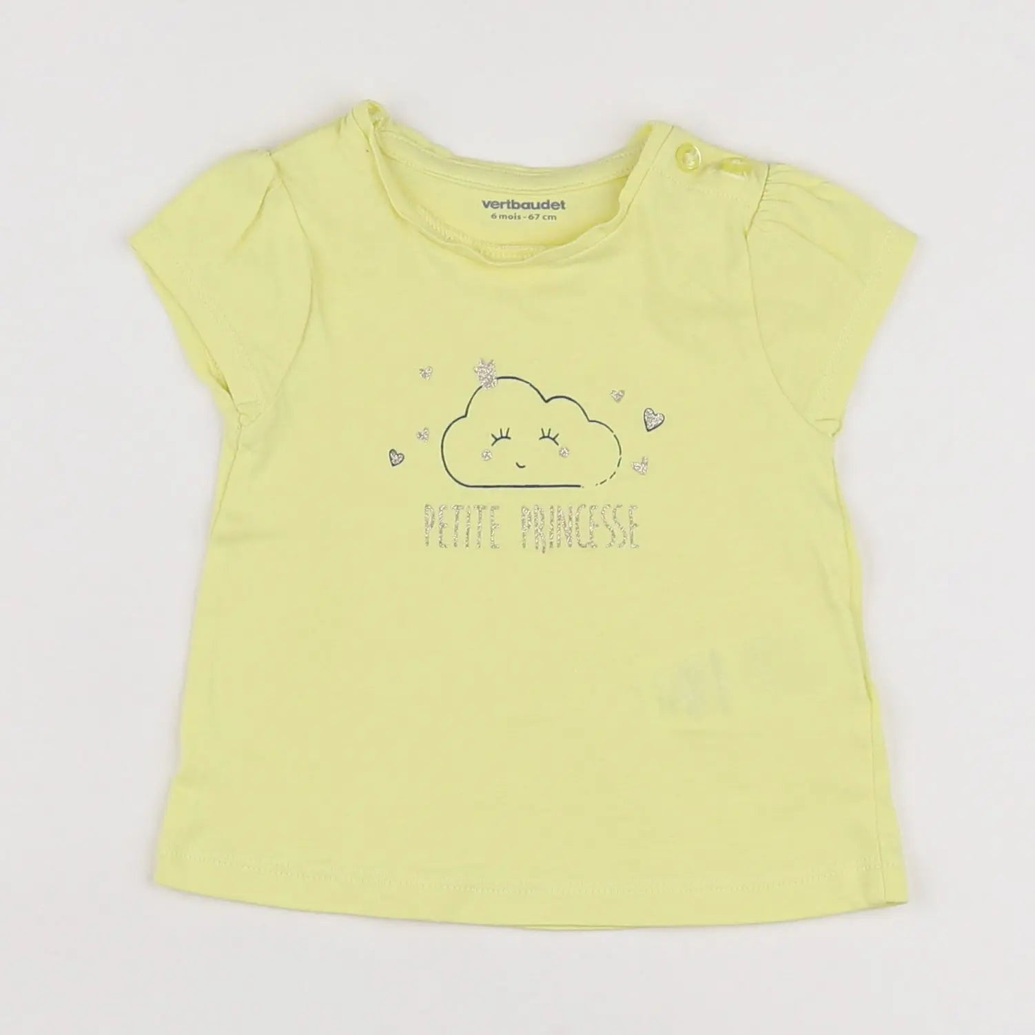 Vertbaudet - tee-shirt jaune - 6 mois