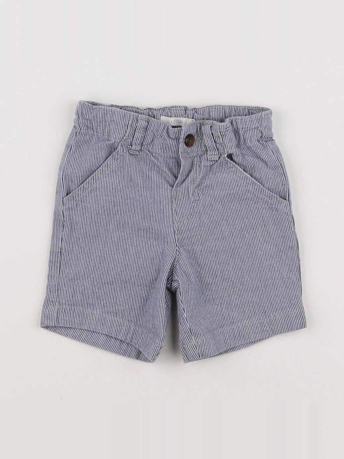Boutchou - short blanc, bleu - 6 mois