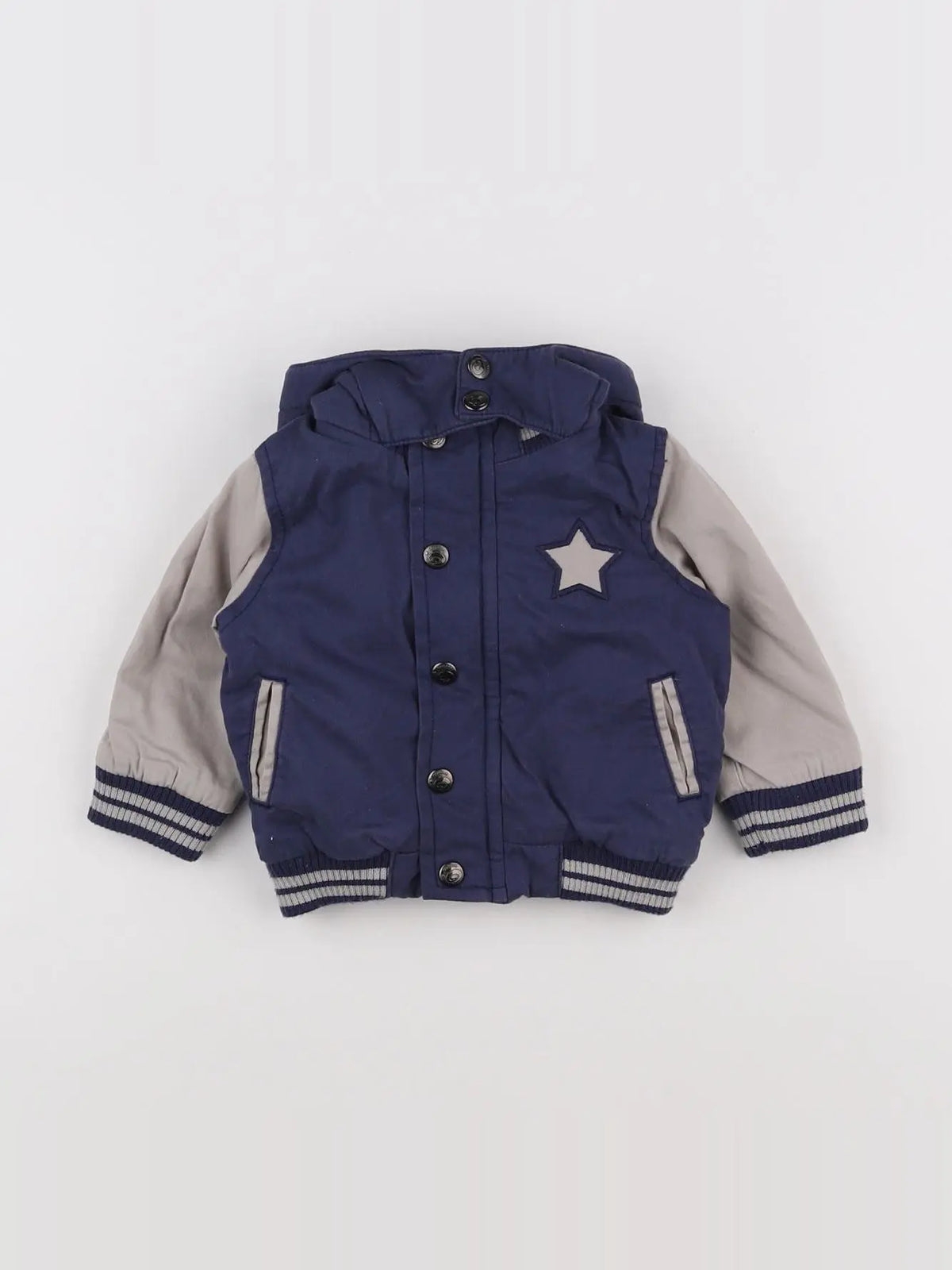 La Redoute - veste doublé bleu, gris - 3 mois