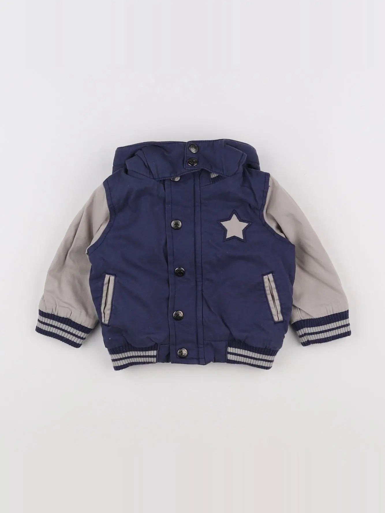 La Redoute - veste doublé bleu, gris - 3 mois