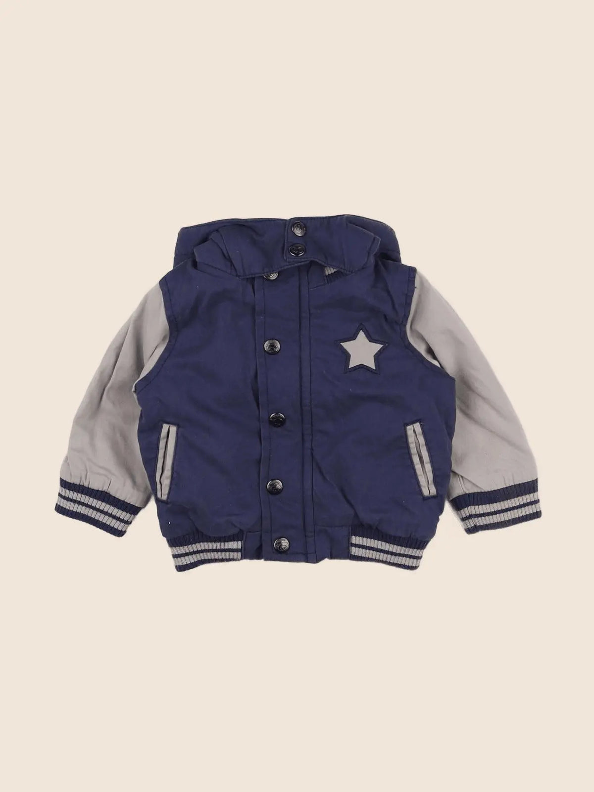 La Redoute - veste doublé bleu, gris - 3 mois