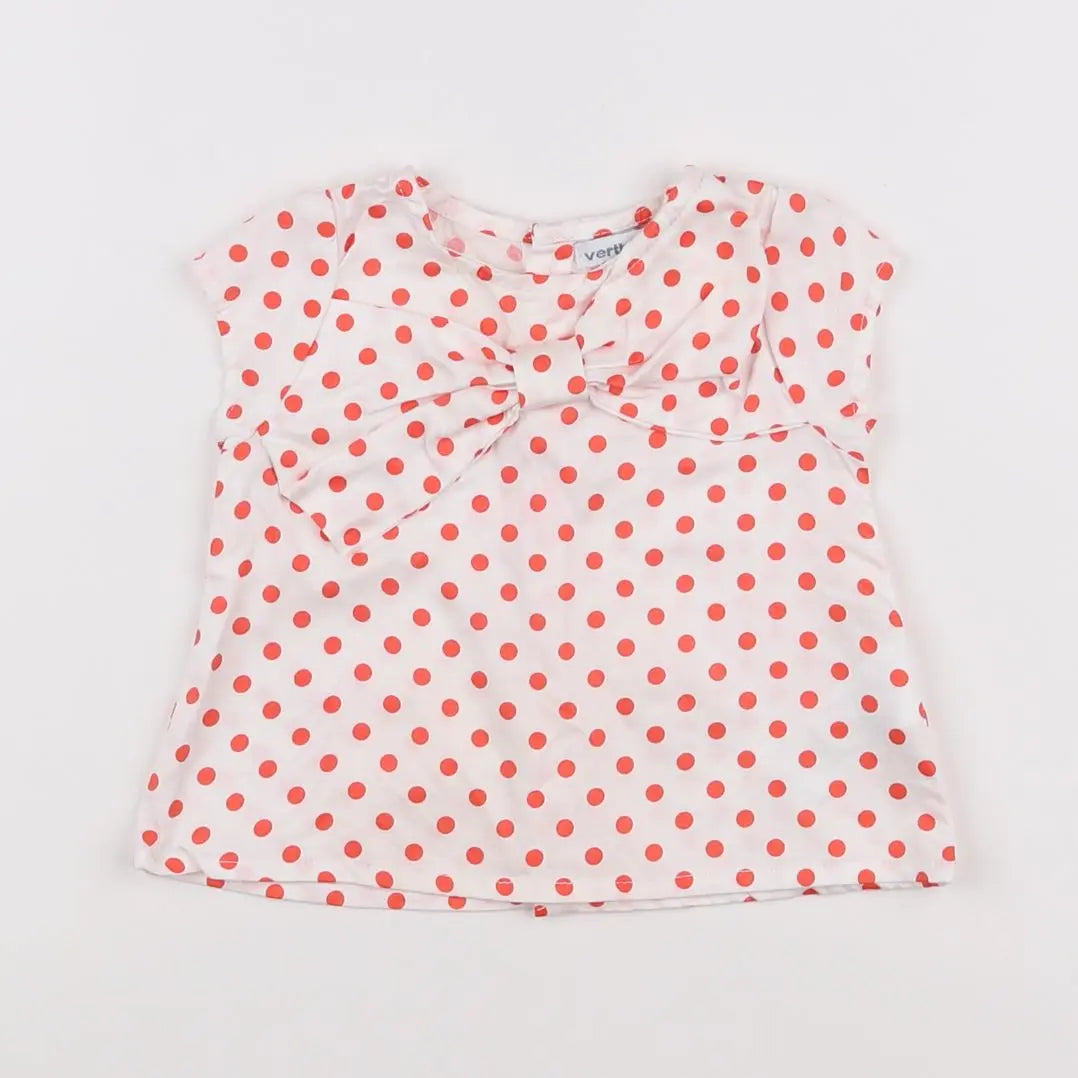 Vertbaudet - blouse blanc, rose - 6 mois