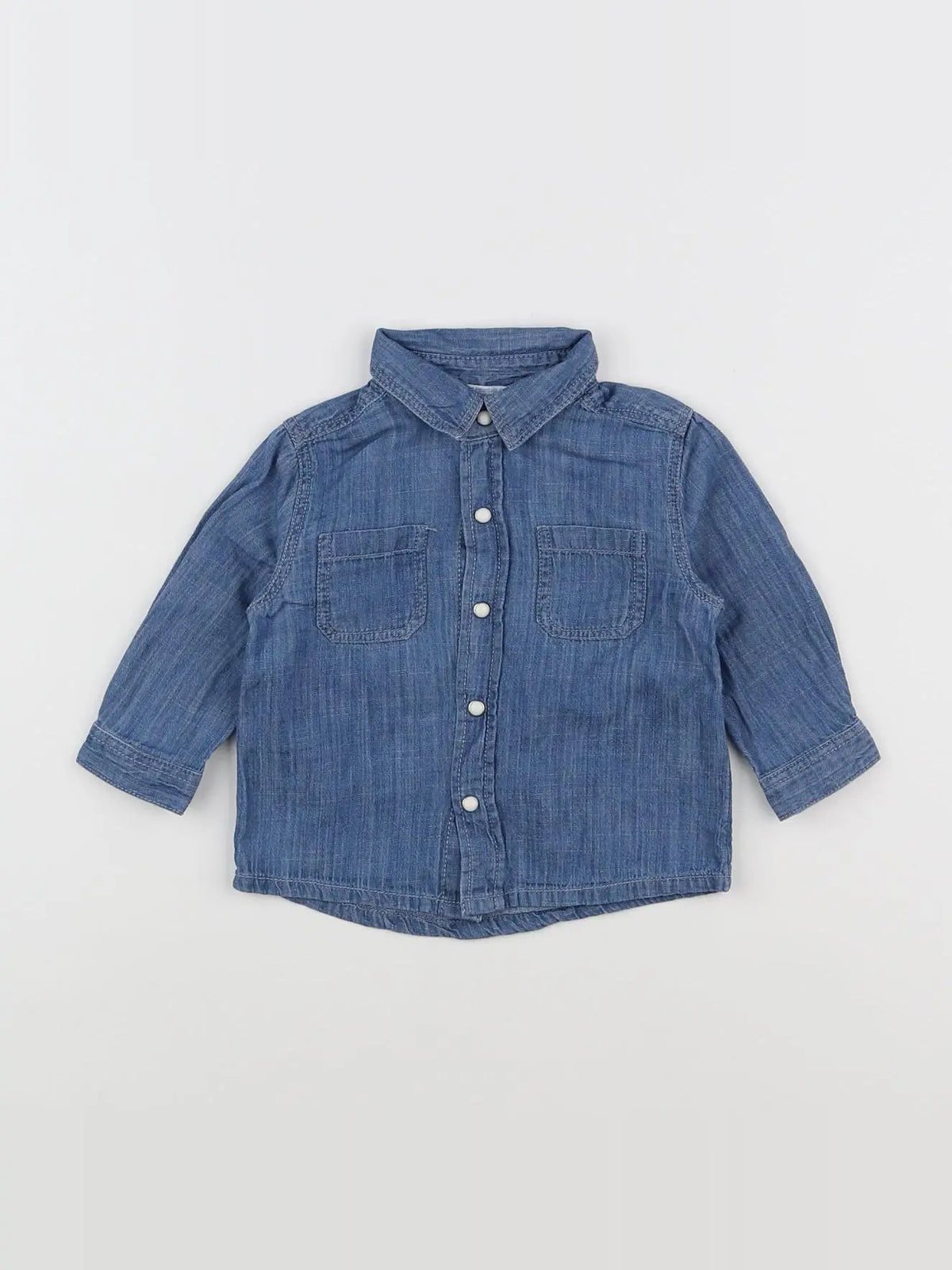 Boutchou - chemise bleu - 6 mois