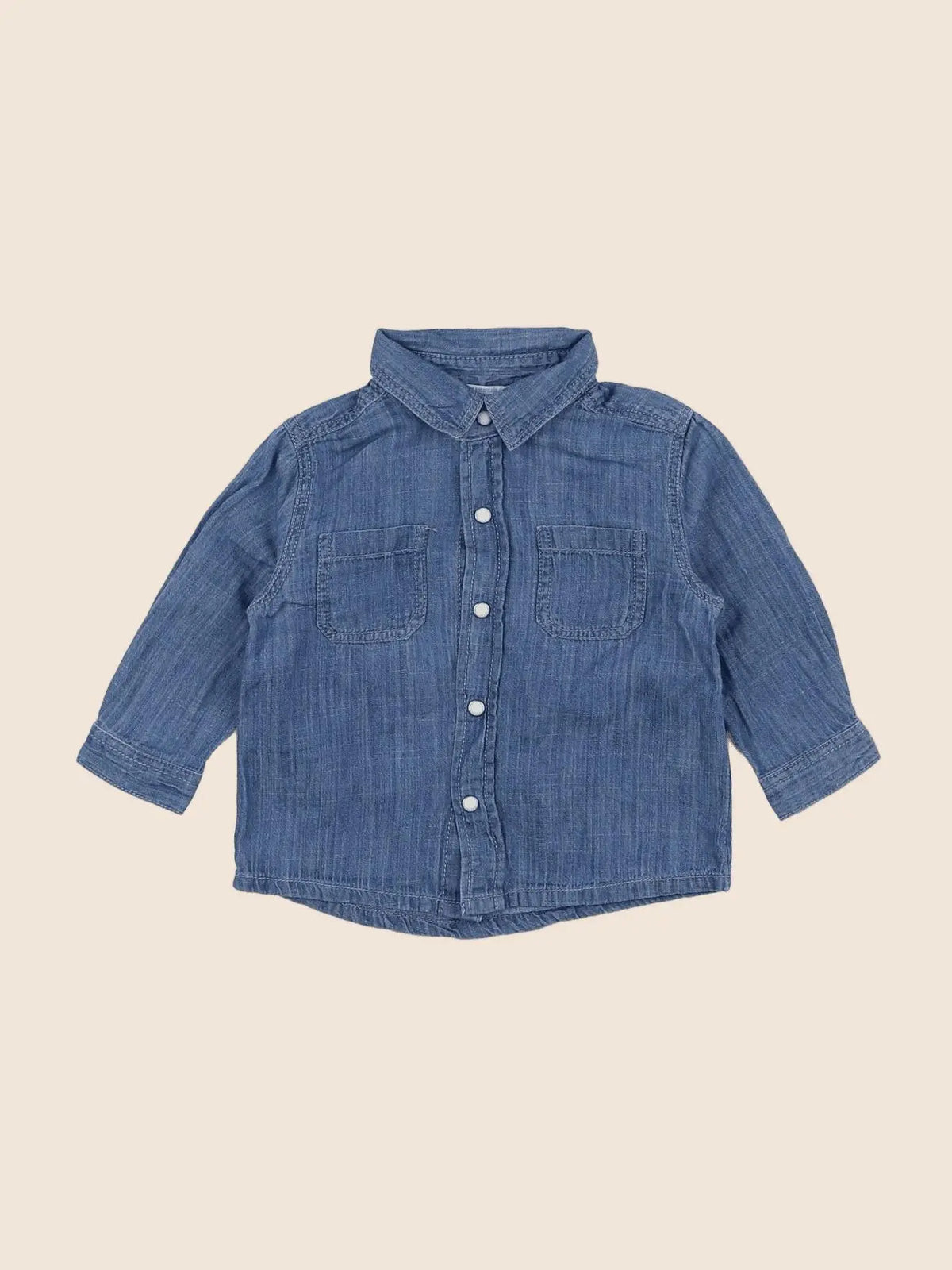 Boutchou - chemise bleu - 6 mois