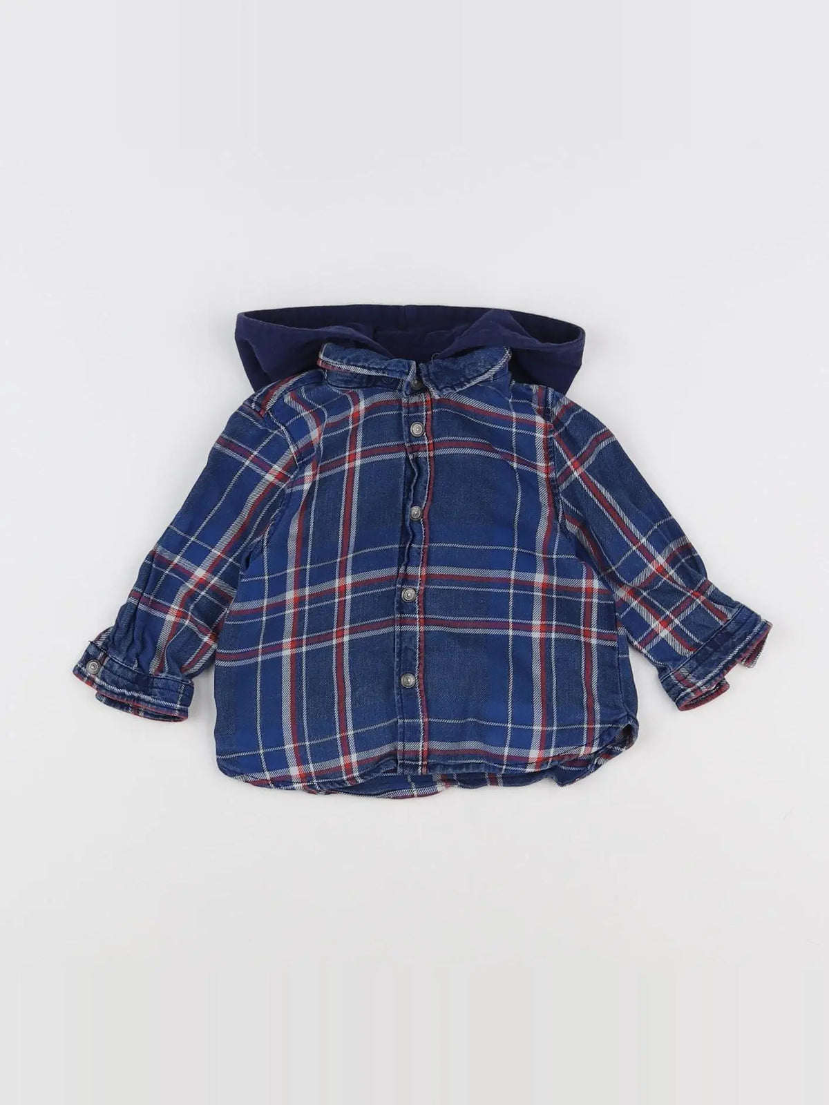 Tape à l'oeil - chemise bleu, rouge - 6 mois
