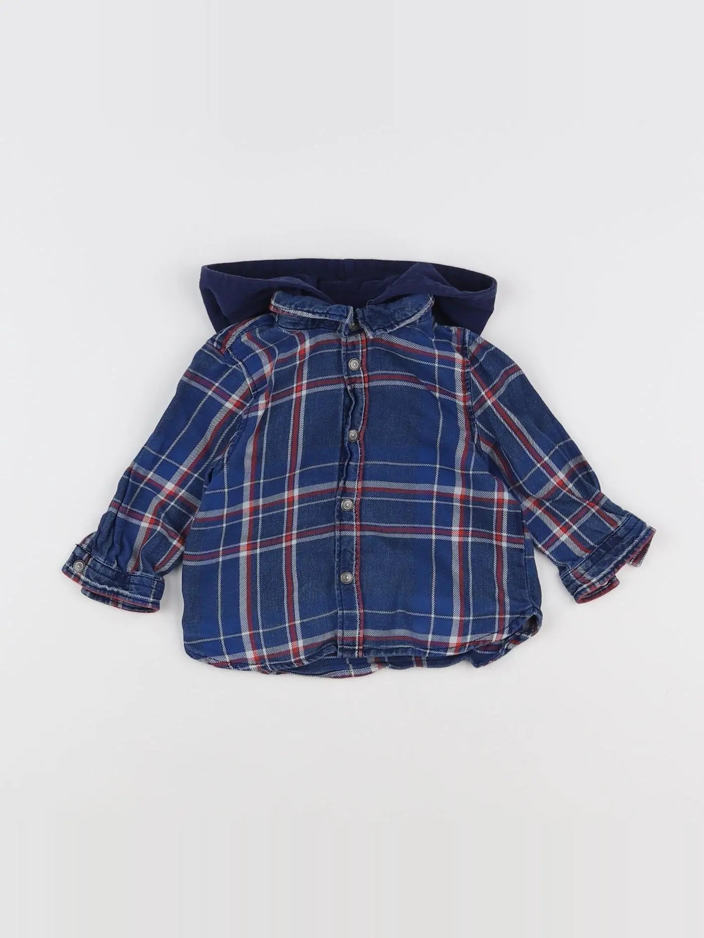 Tape à l'oeil - chemise bleu, rouge - 6 mois
