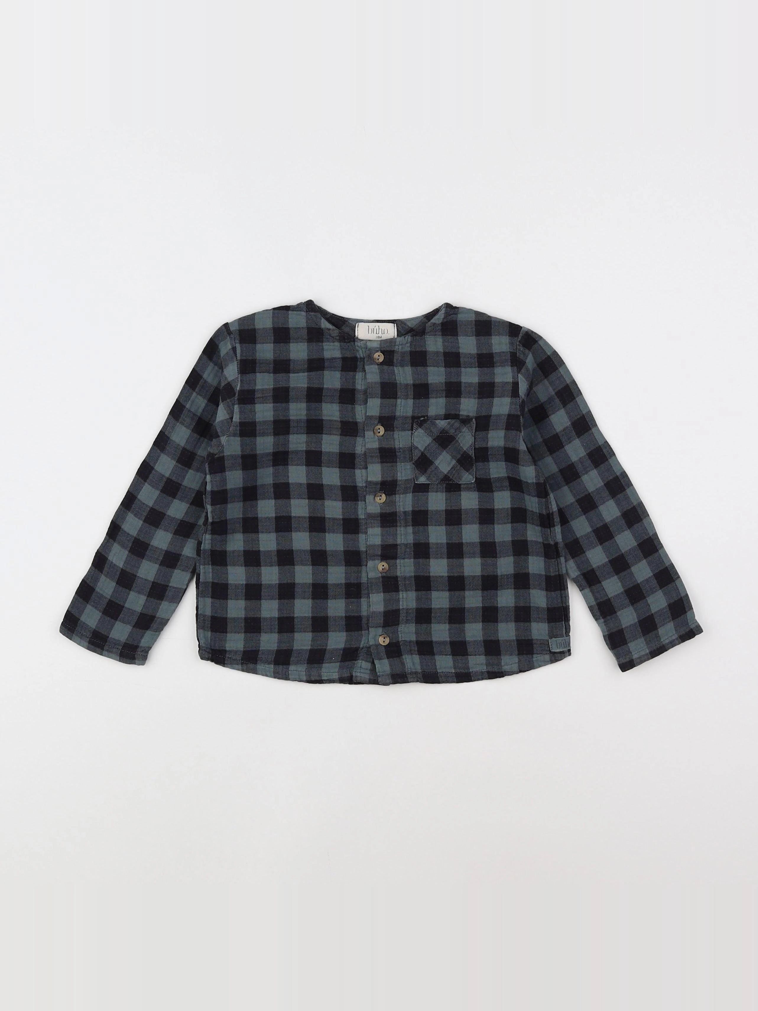 Buho - chemise vert - 12/18 mois