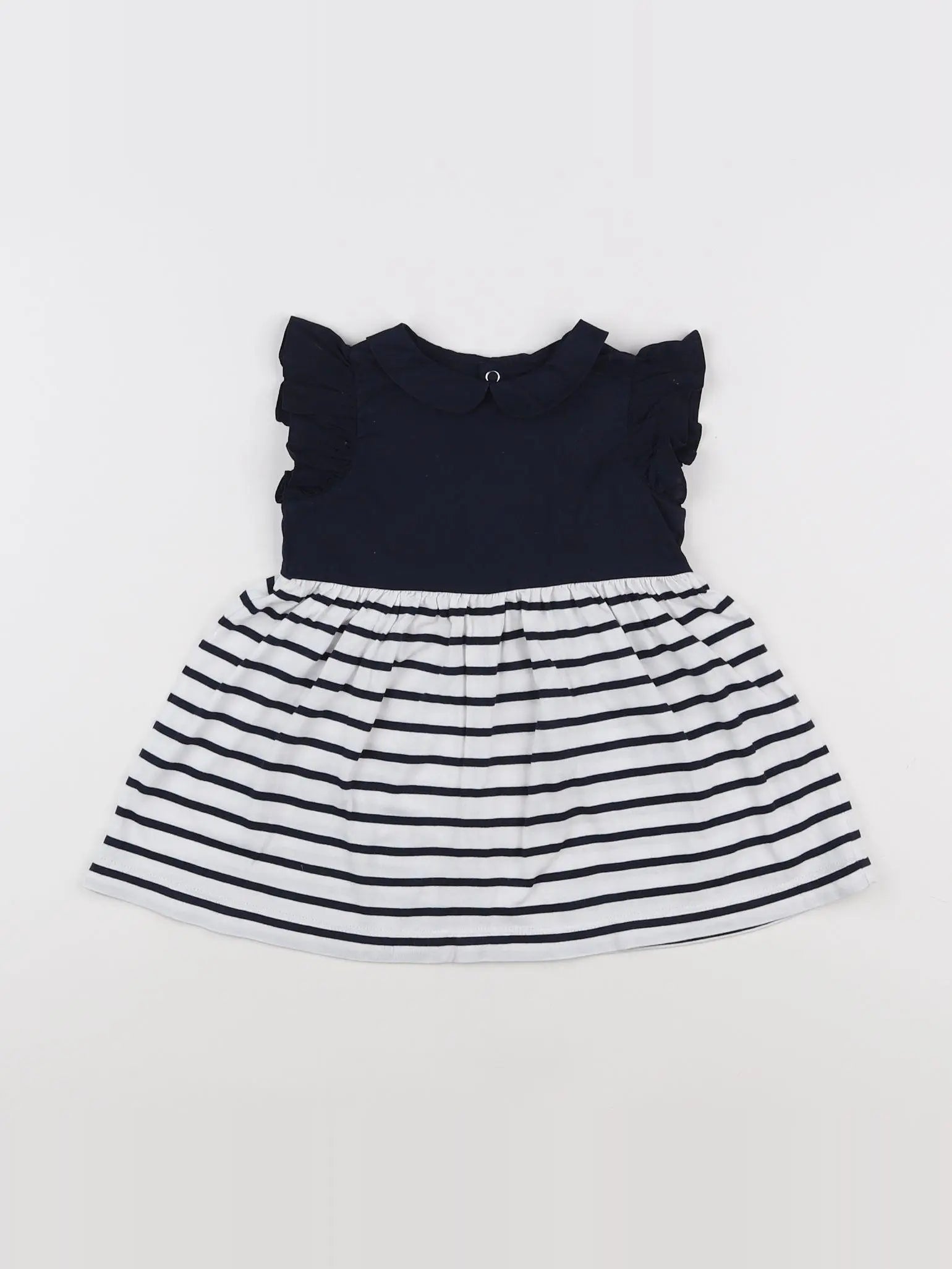 Jacadi - robe blanc, noir - 12 mois