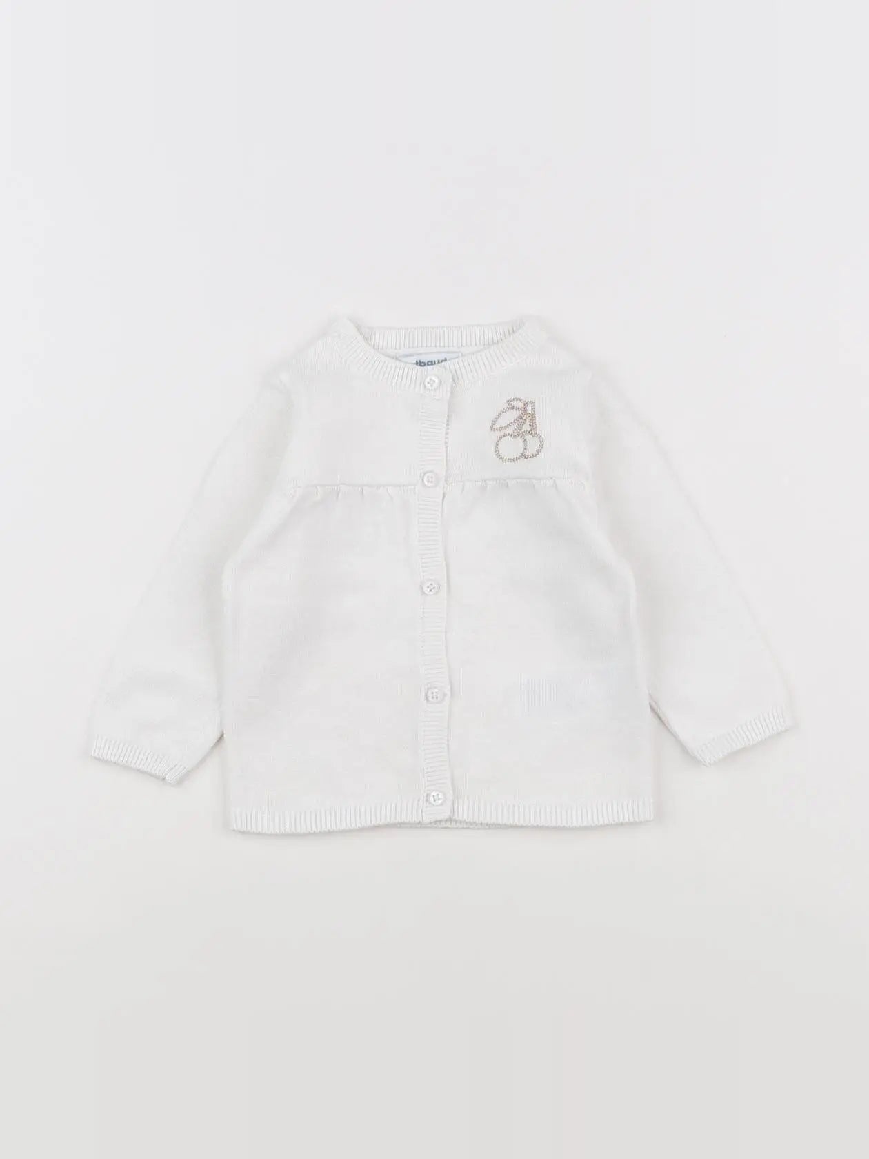 Vertbaudet - gilet blanc - 6 mois