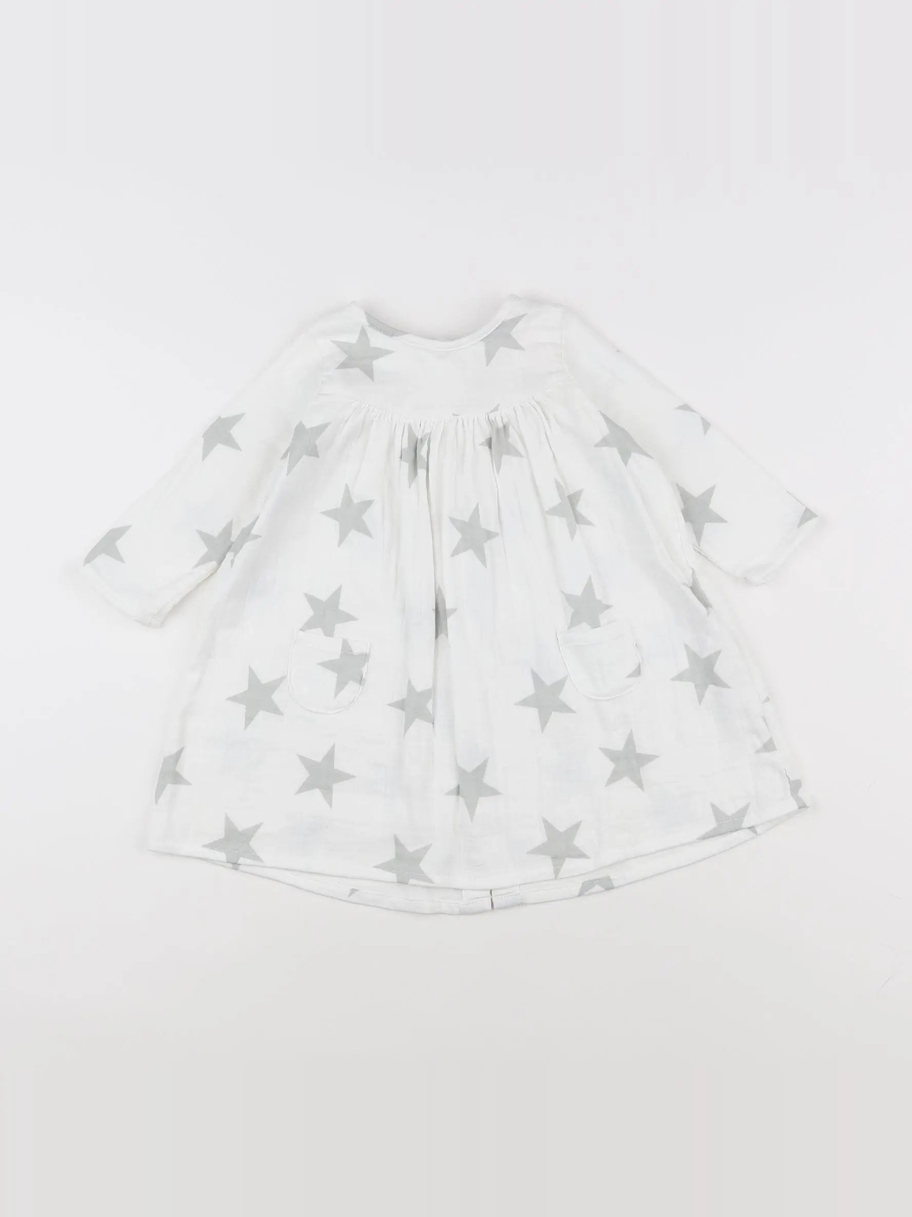Aden + Anaïs - robe blanc, gris - 9/12 mois