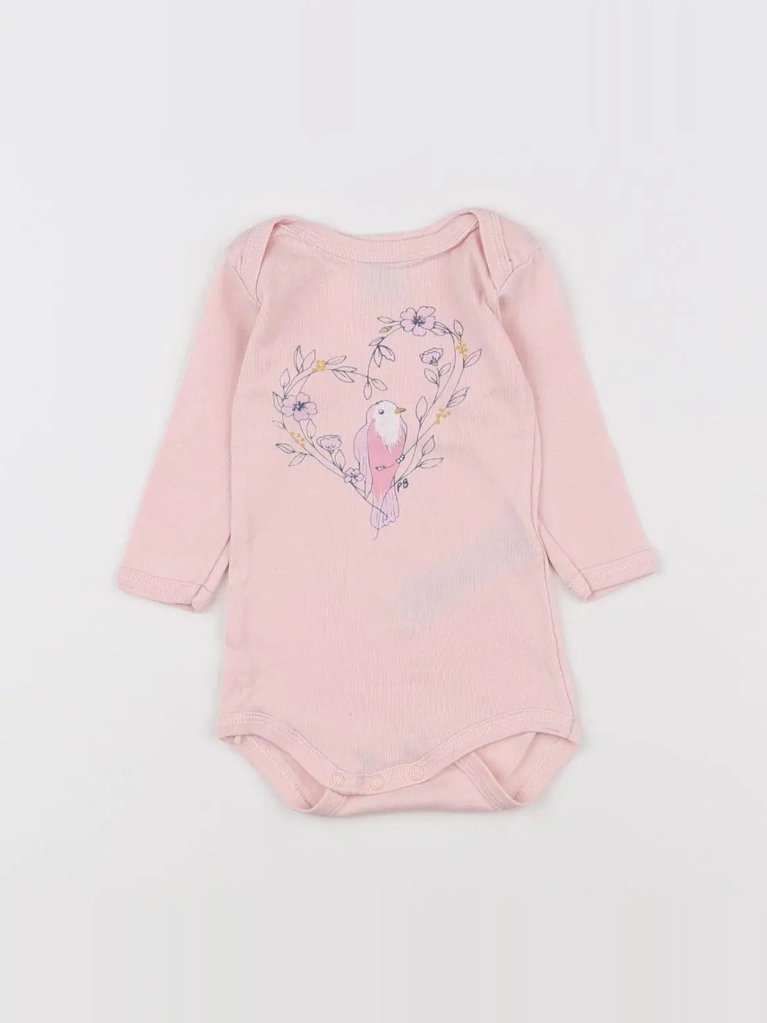 Petit Bateau - body rose - 3 mois