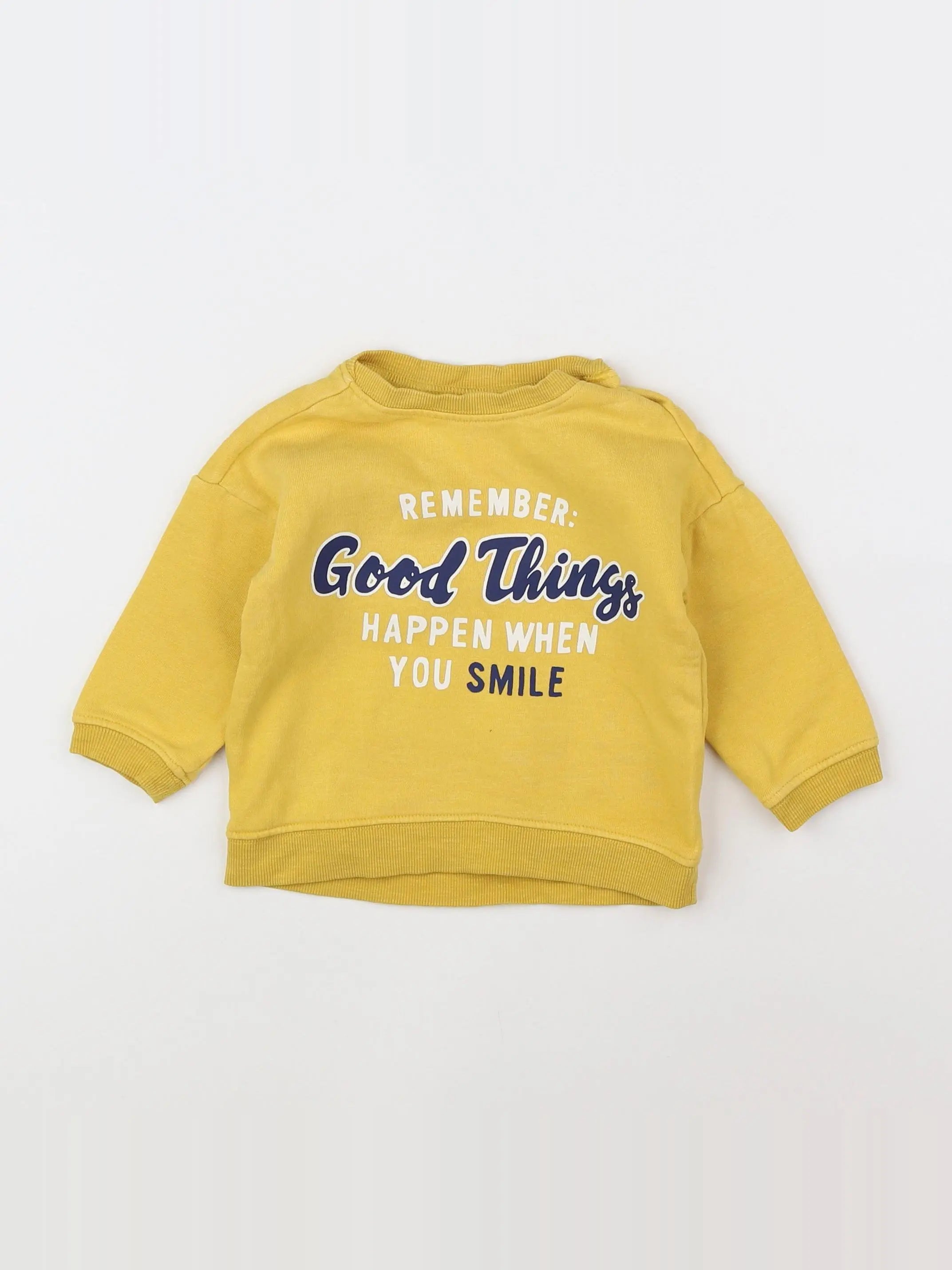 H&M - sweat jaune - 6/9 mois