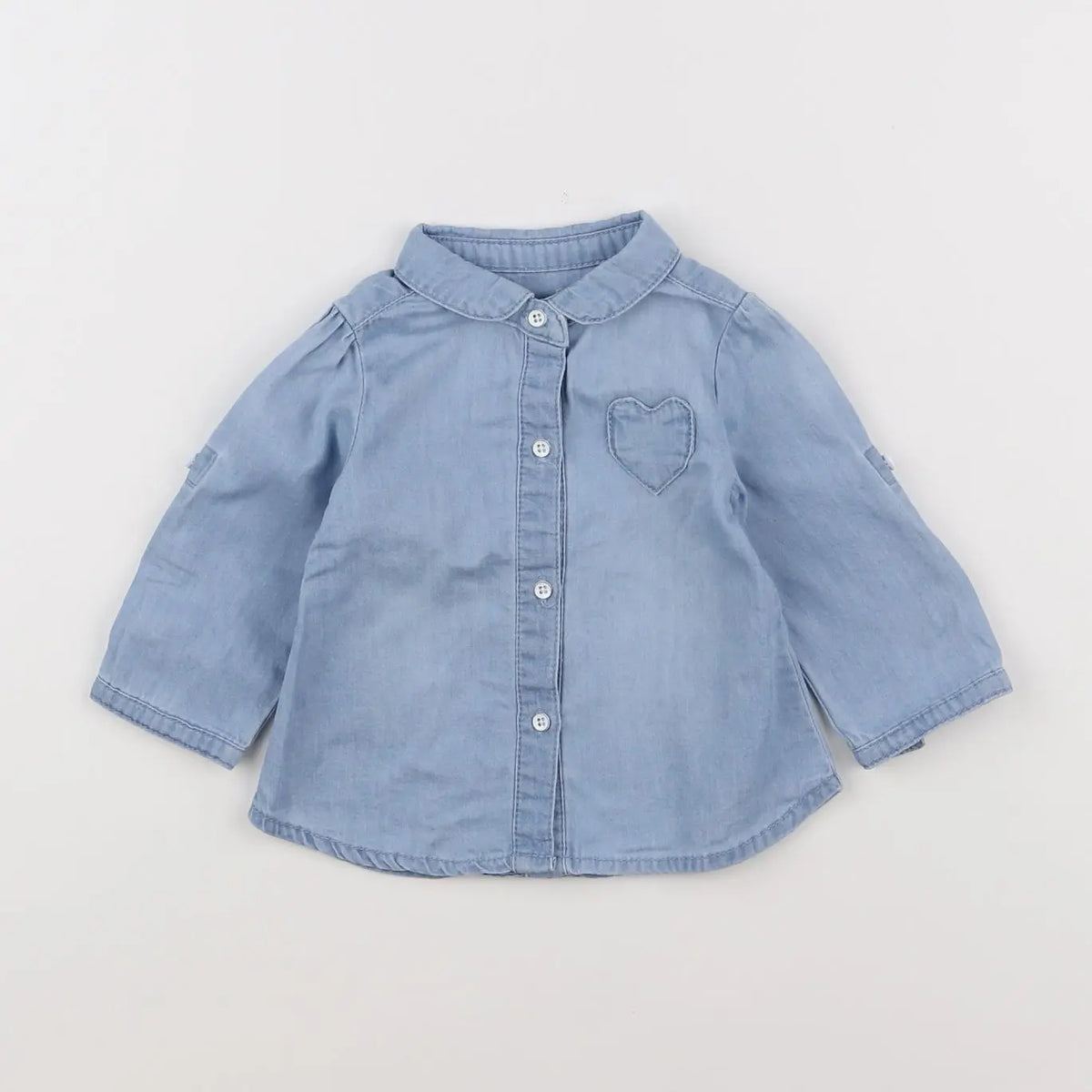 Vertbaudet - chemise bleu - 6 mois
