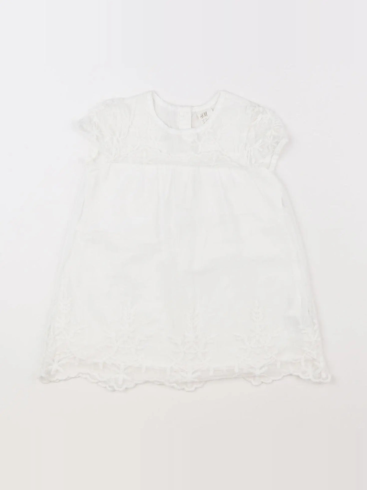 H&M - robe blanc (état neuf) - 9/12 mois
