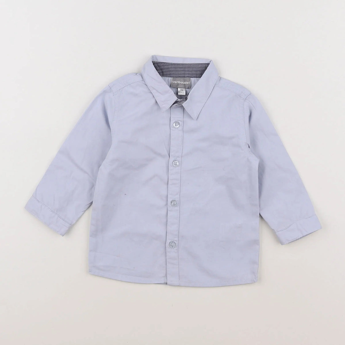 Vertbaudet - chemise bleu - 12 mois