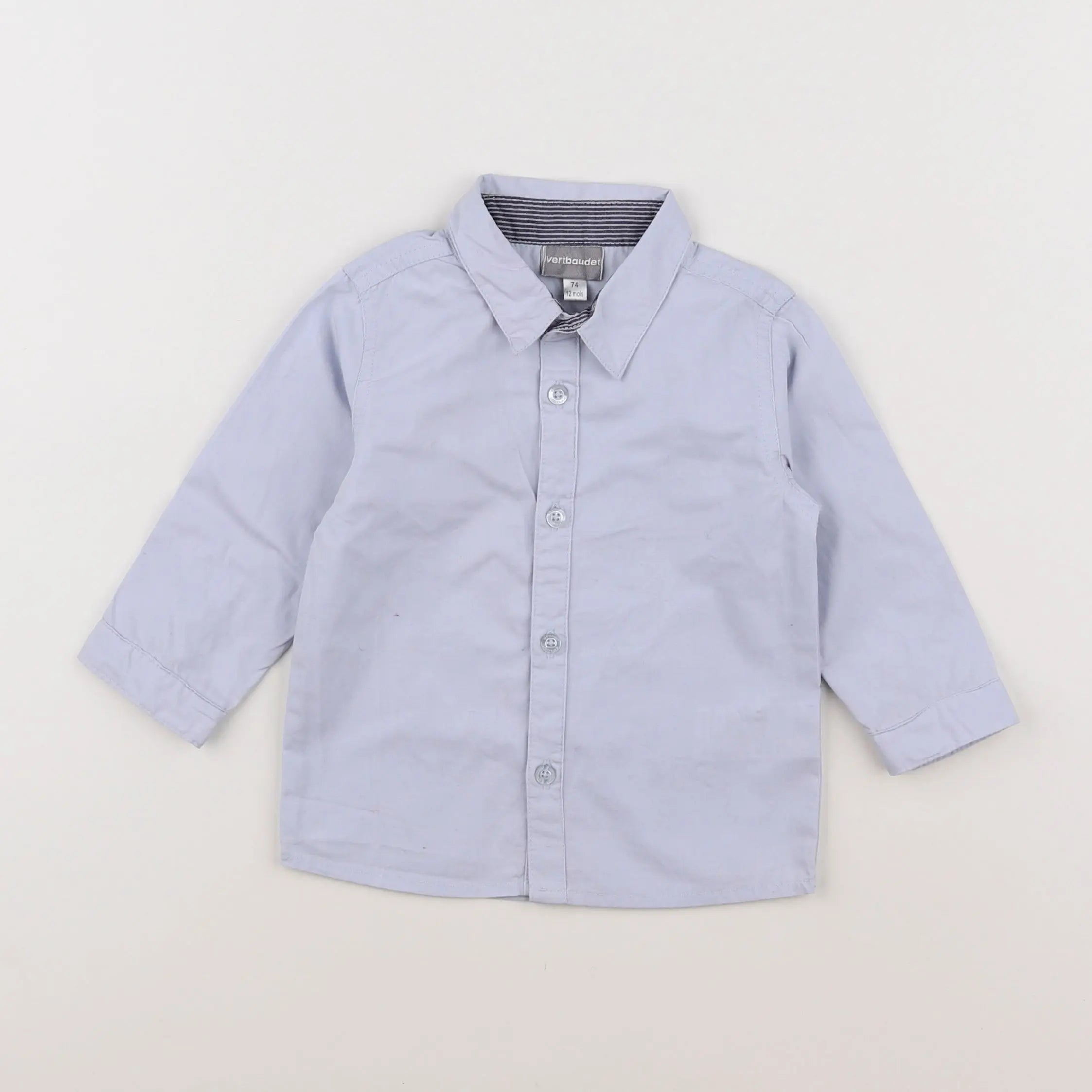 Vertbaudet - chemise bleu - 12 mois
