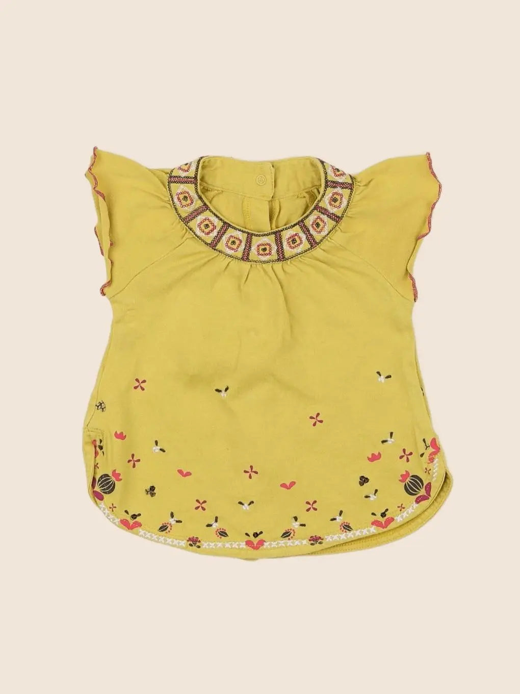 Vertbaudet - tee-shirt jaune - 6 mois