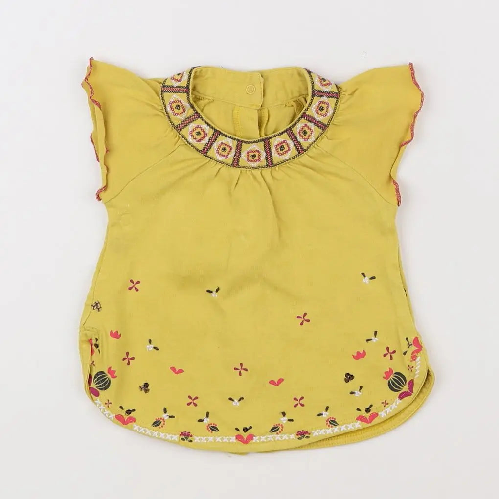 Vertbaudet - tee-shirt jaune - 6 mois