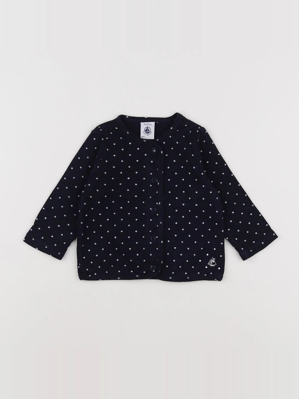 Petit Bateau - tee-shirt bleu, blanc - 6 mois