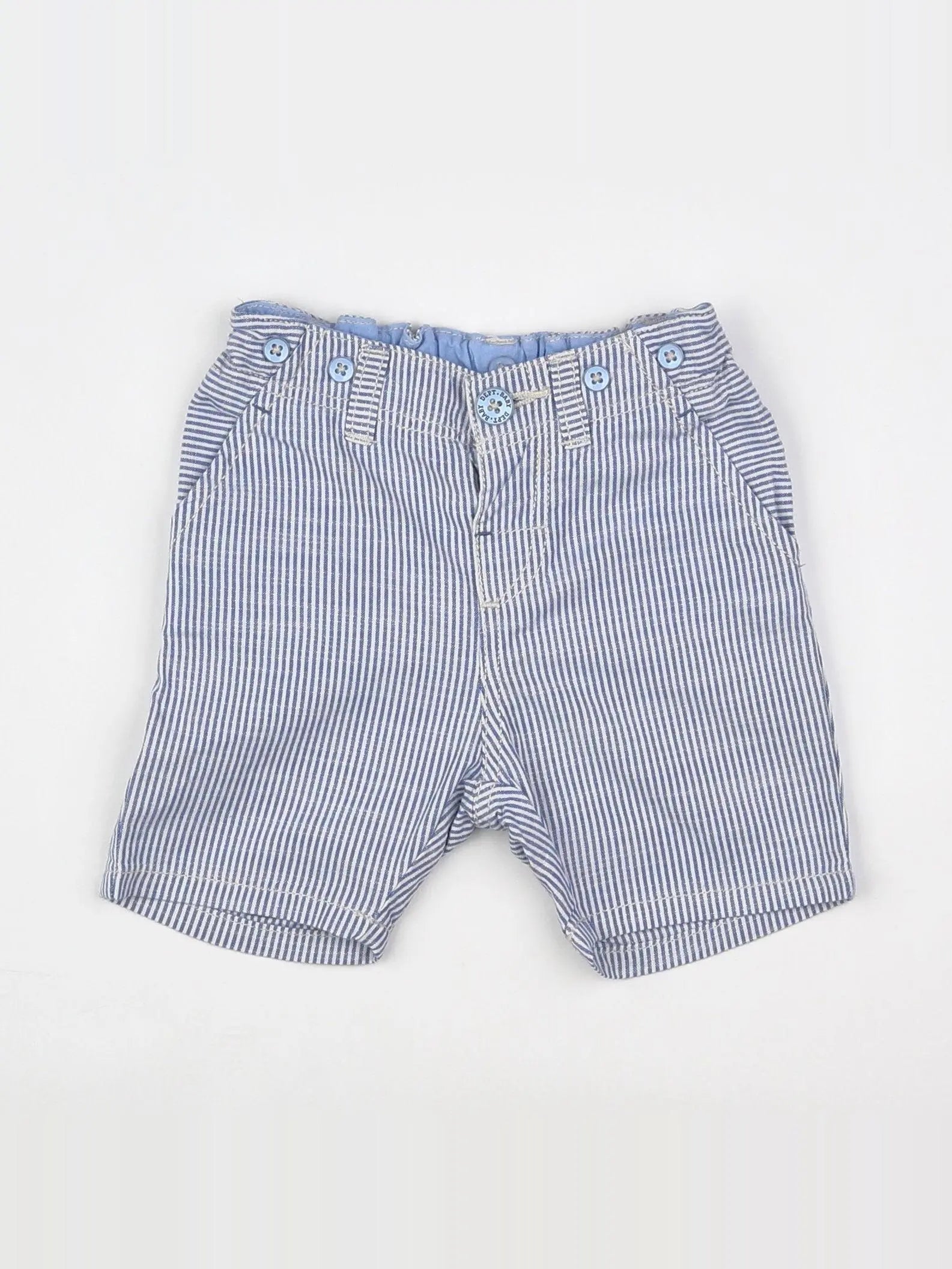 H&M - short blanc, bleu - 3/6 mois