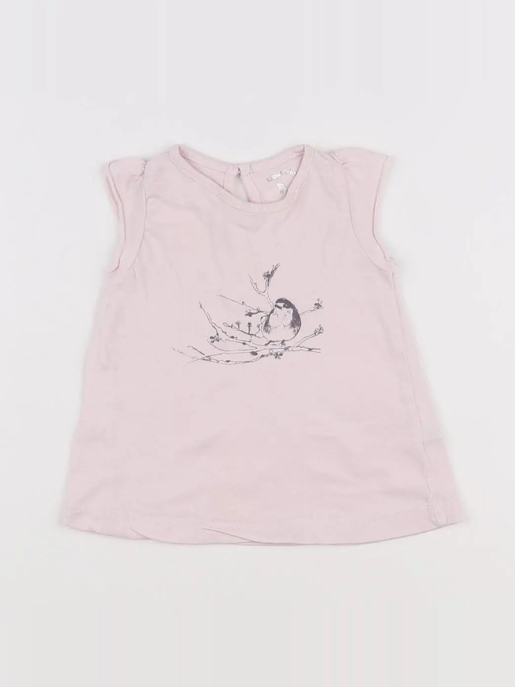 Boutchou - tee-shirt rose, argent - 6 mois