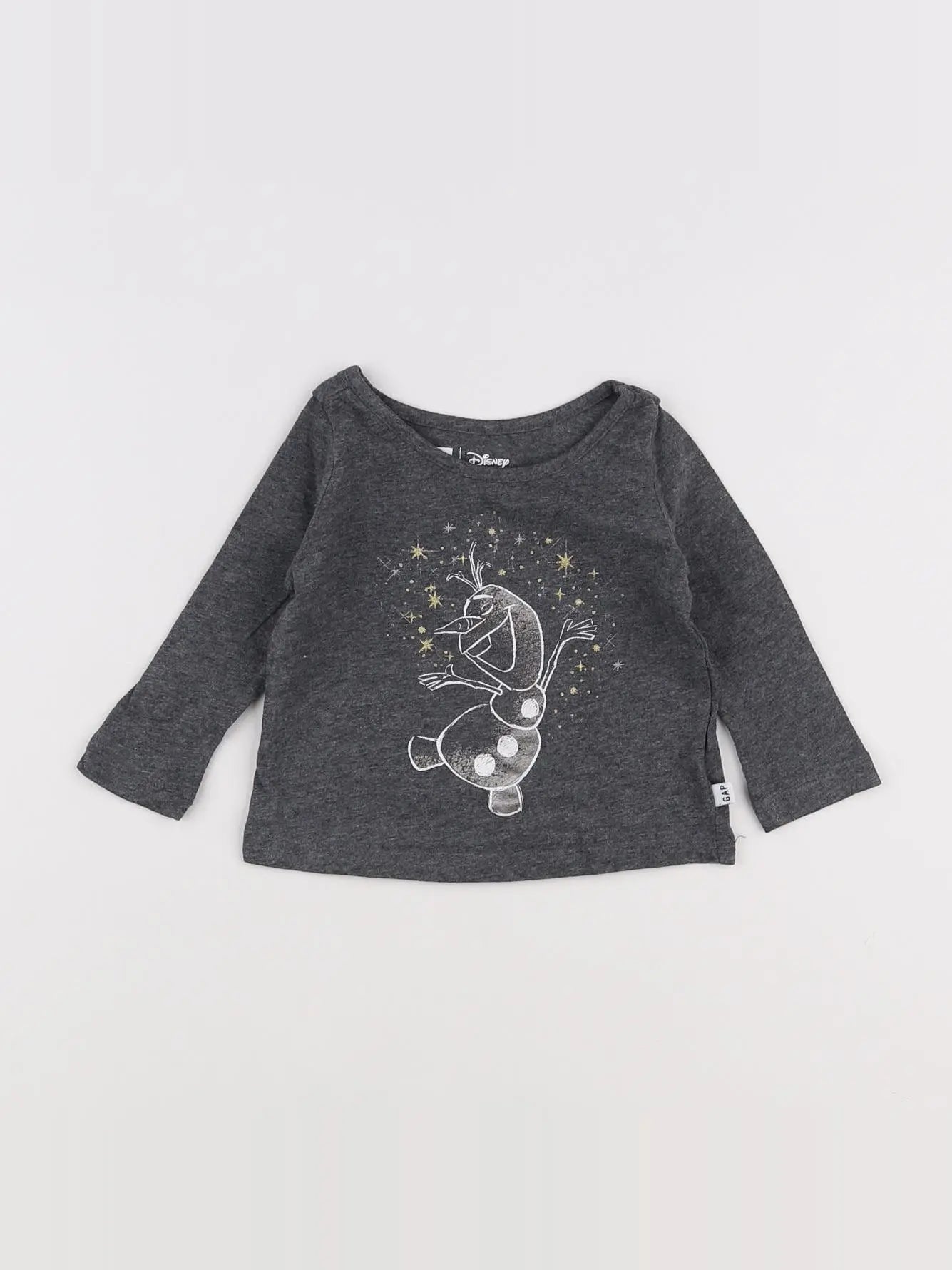 GAP - tee-shirt gris, or - 6/12 mois