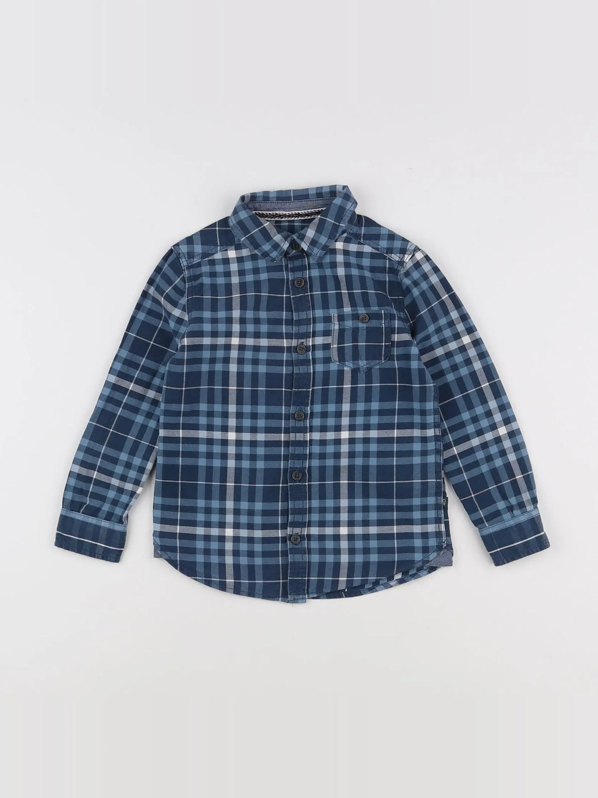 Okaidi - chemise blanc, bleu - 3 ans