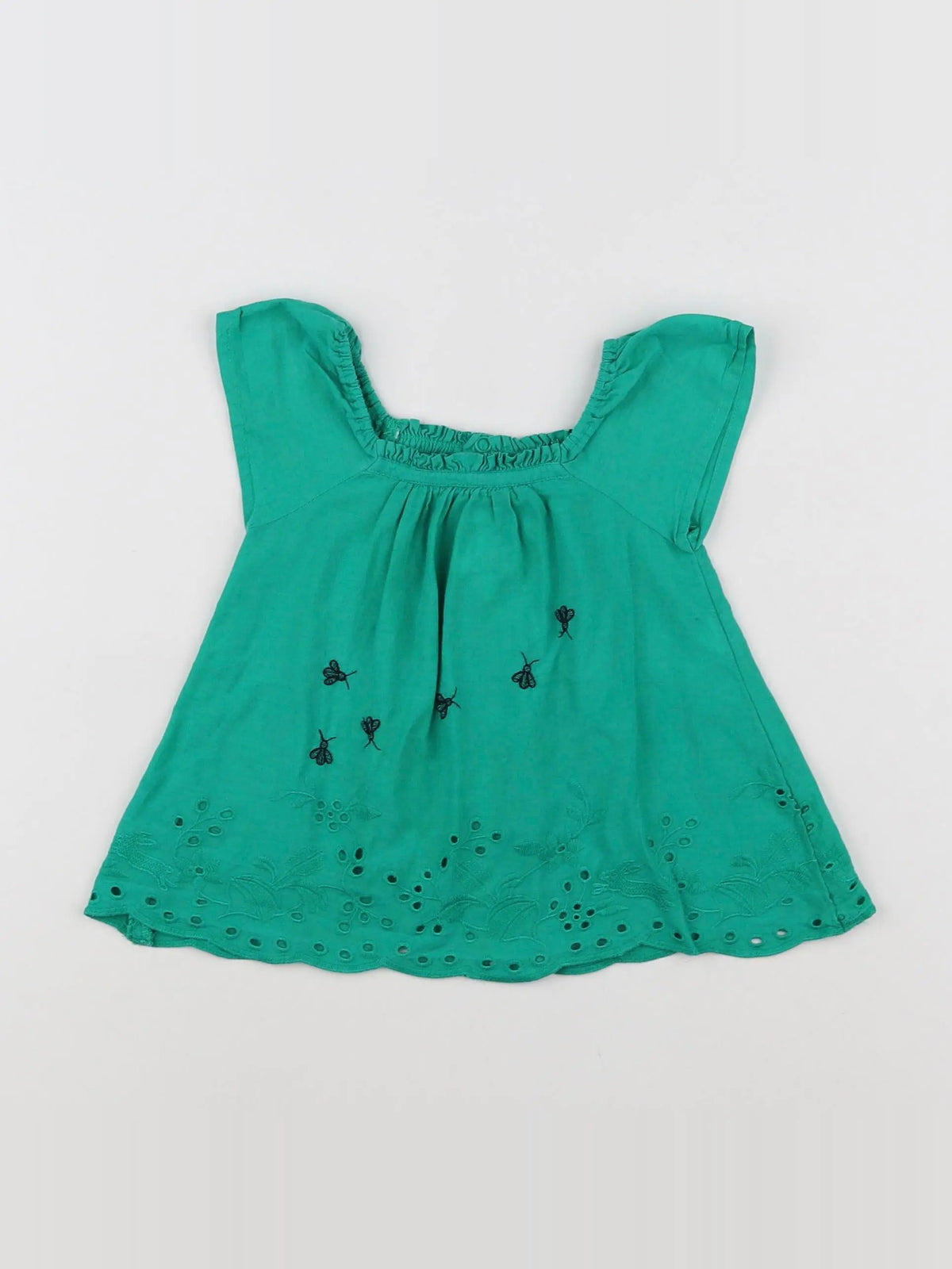 Catimini - blouse vert - 9 mois