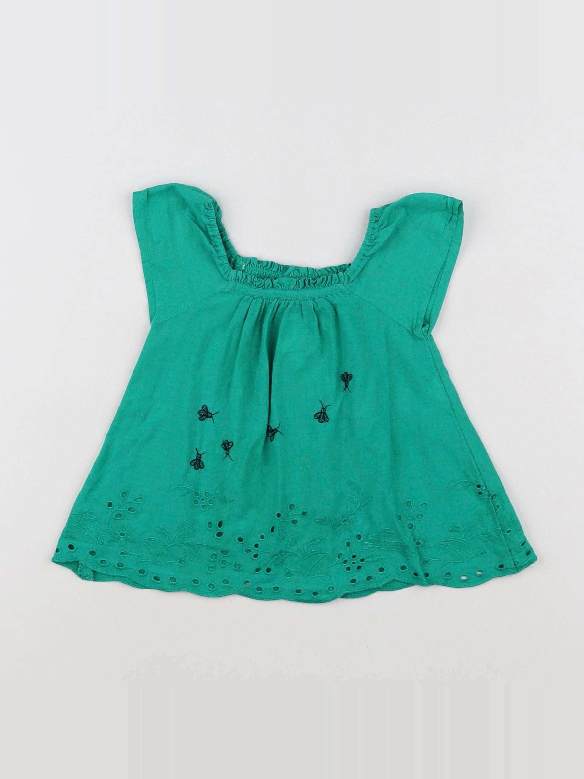 Catimini - blouse vert - 9 mois