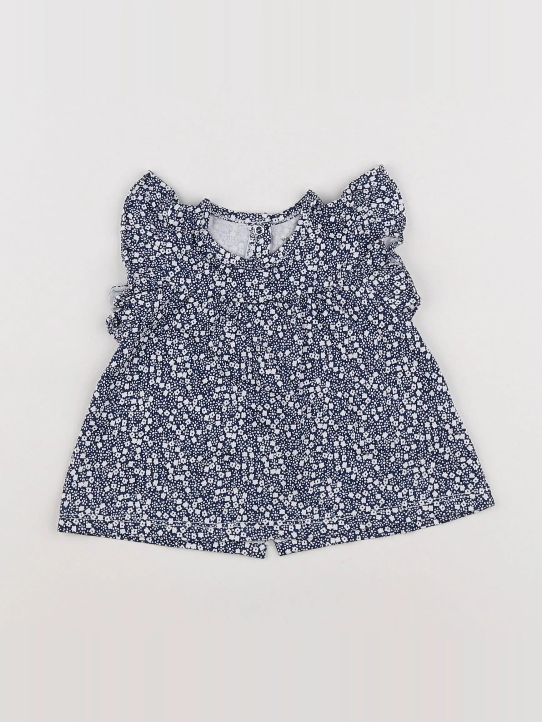 Vertbaudet - robe bleu, blanc - 9 mois