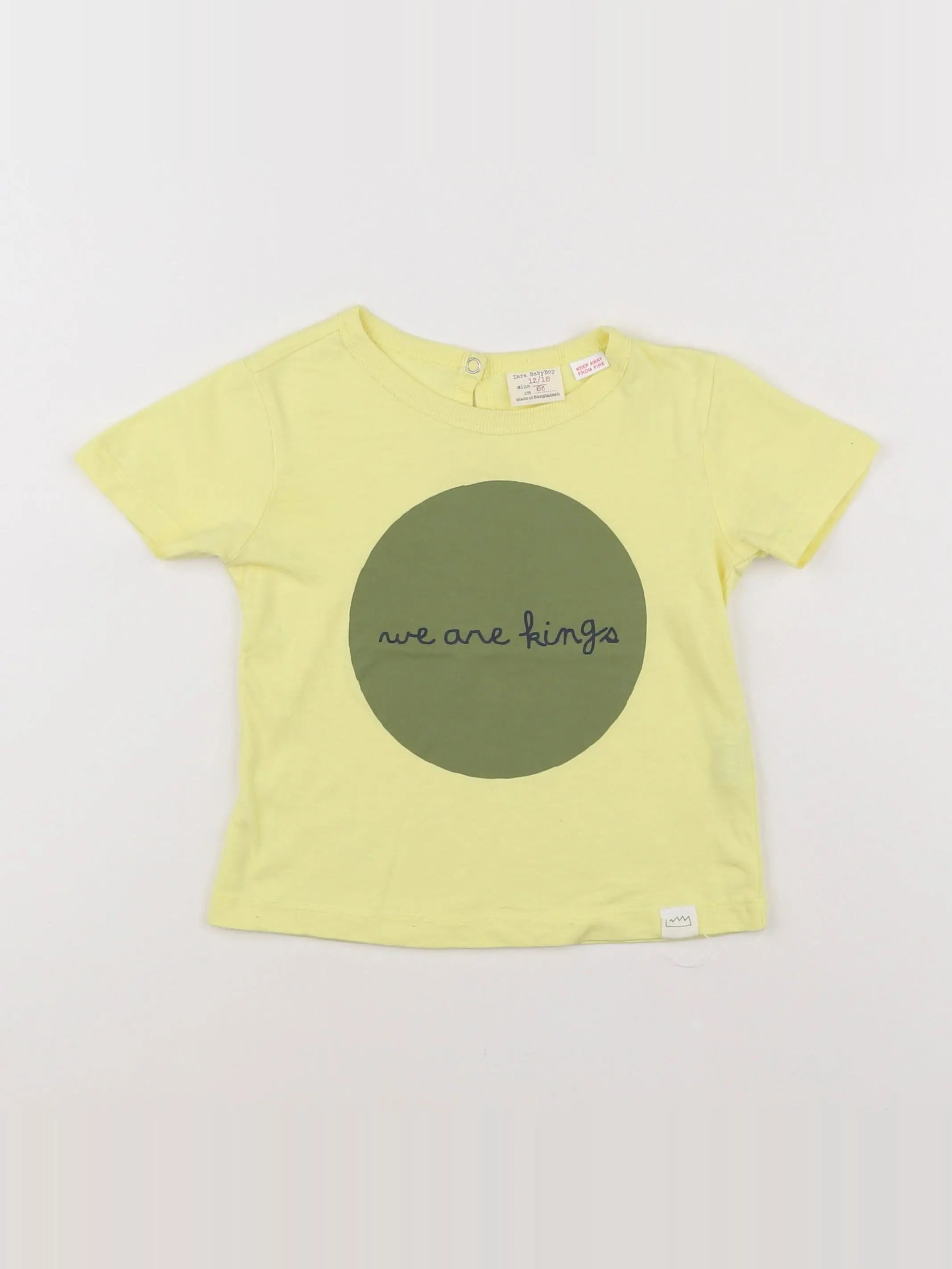 Zara - tee-shirt jaune - 12/18 mois
