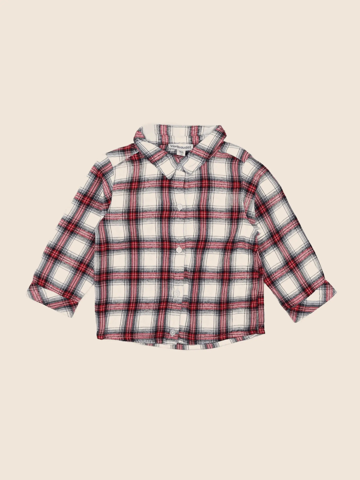 Vertbaudet - chemise rouge - 12 mois