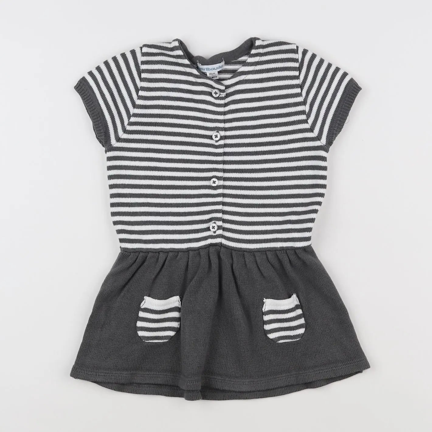 Vertbaudet - robe gris - 2 ans