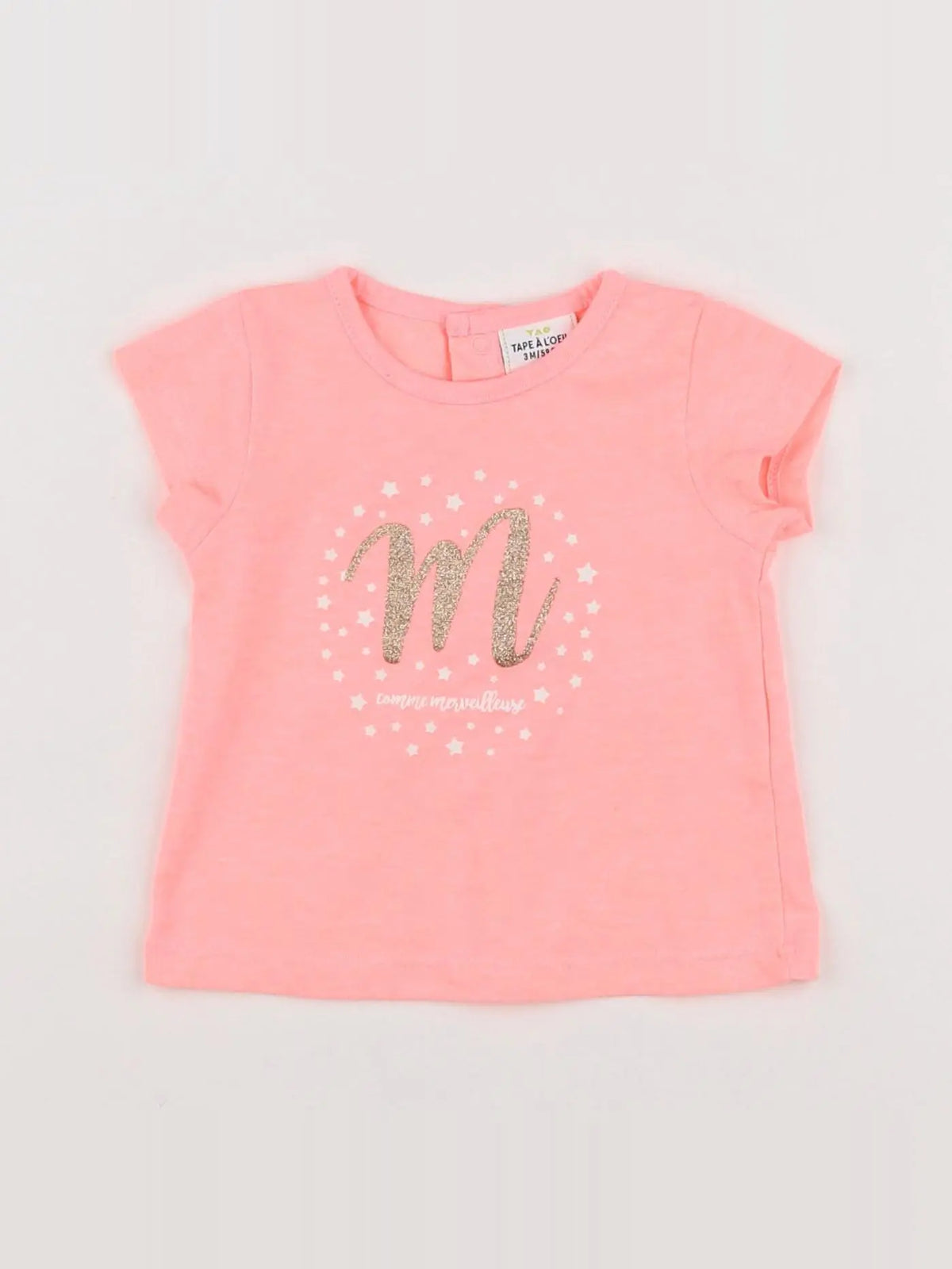 Tape à l'oeil - tee-shirt rose - 3 mois