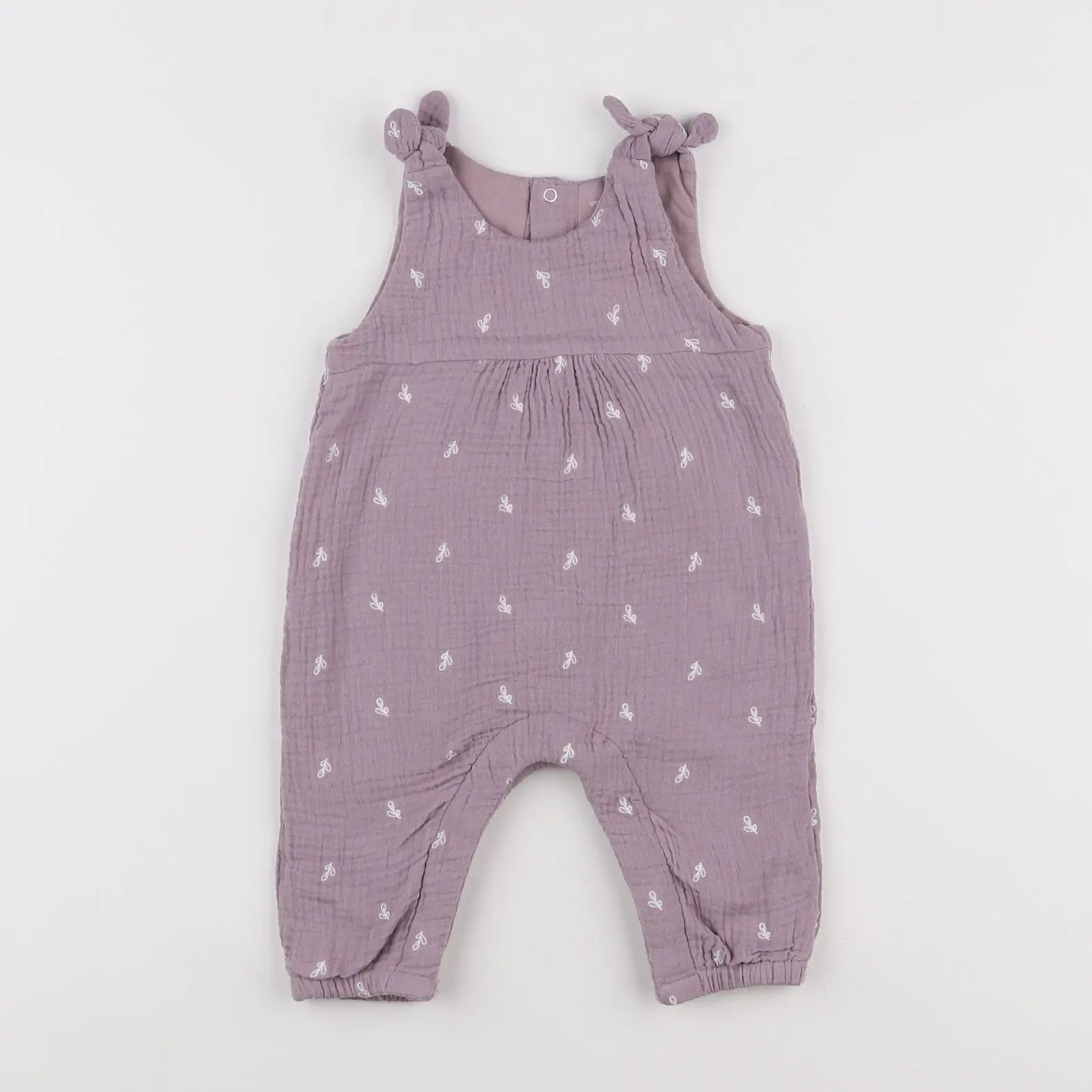 Vertbaudet - combinaison coton violet - 6 mois