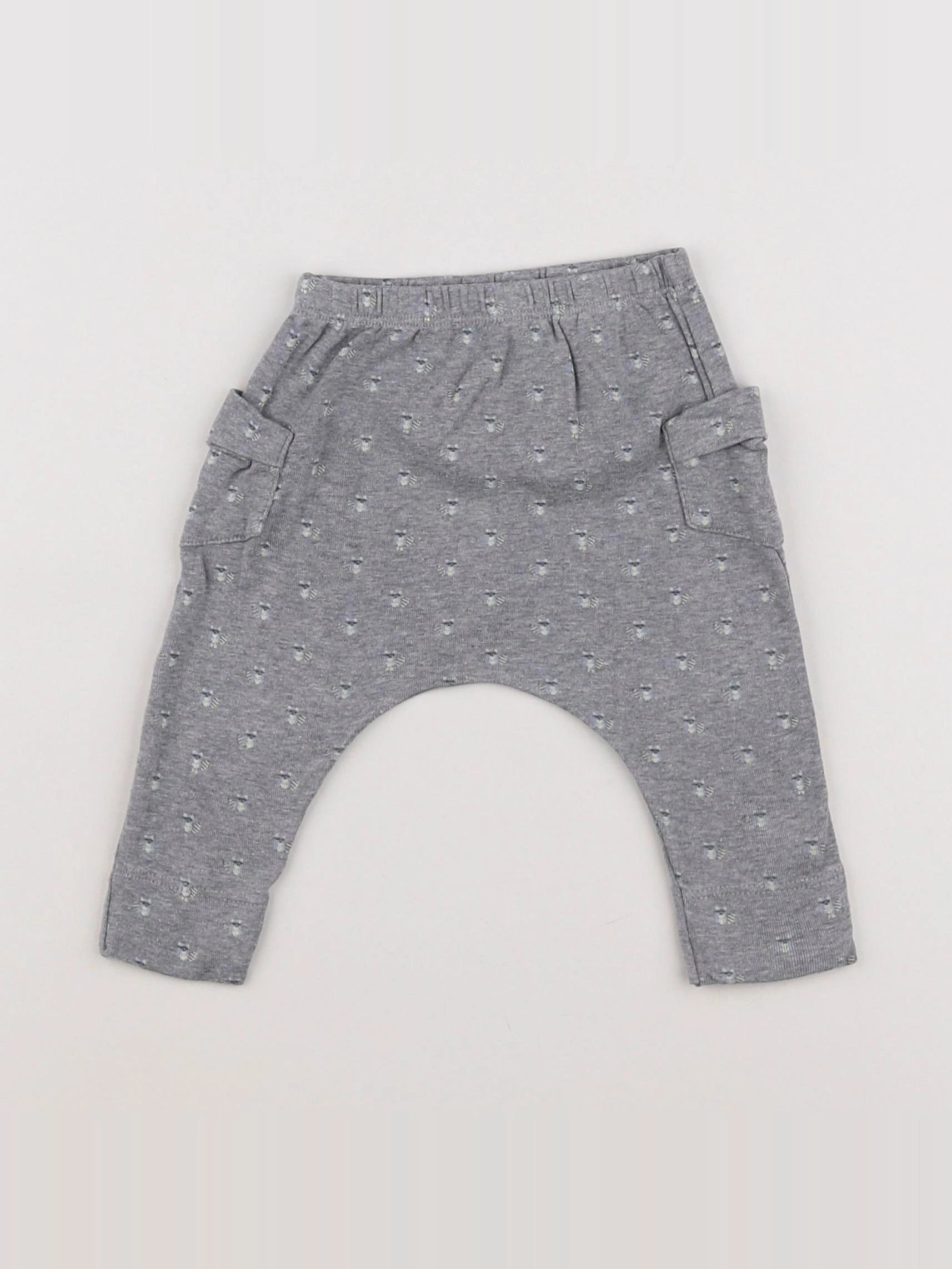 Petit Bateau - sarouel gris - 6 mois