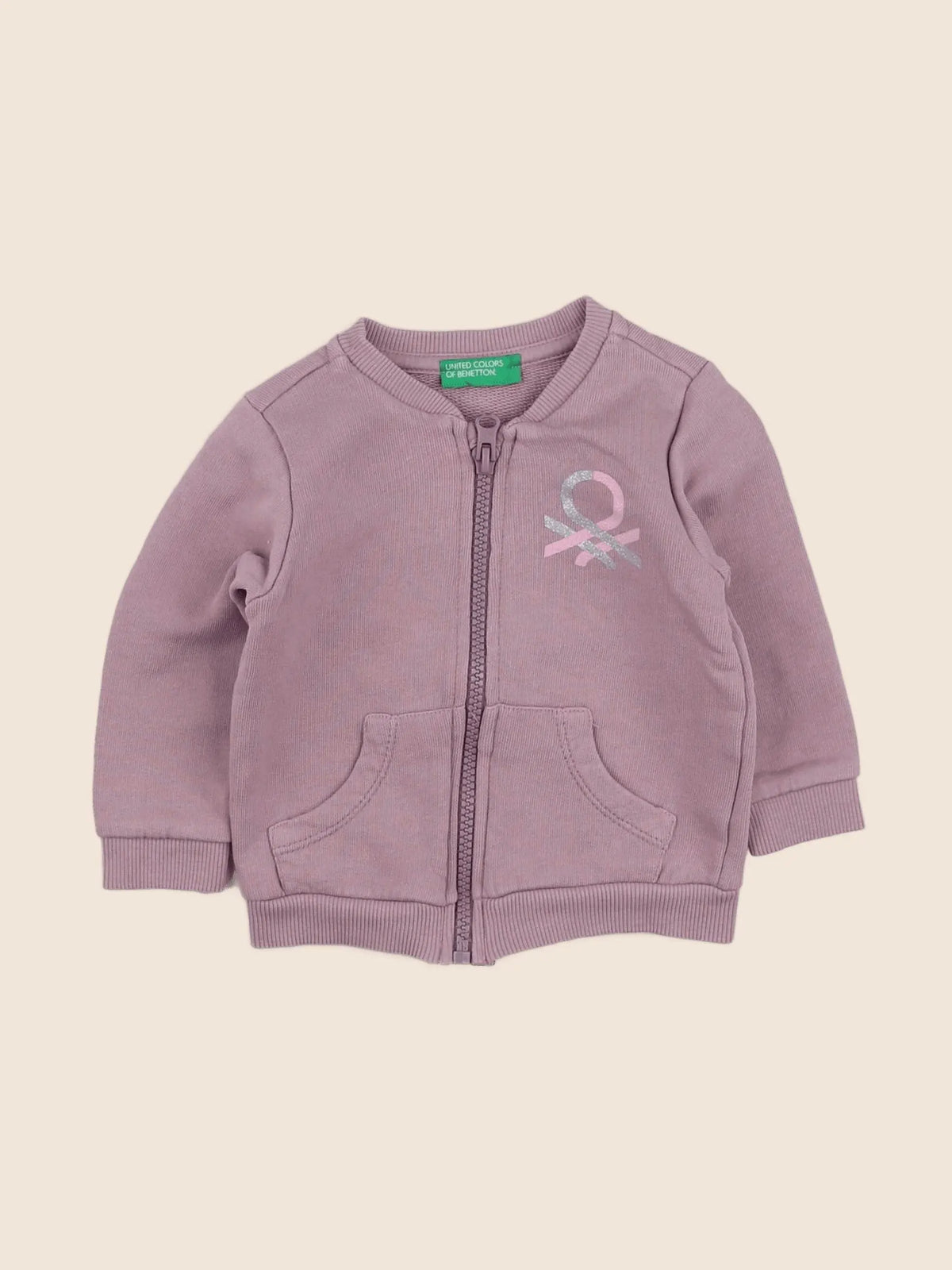 Benetton - sweat violet - 6/9 mois