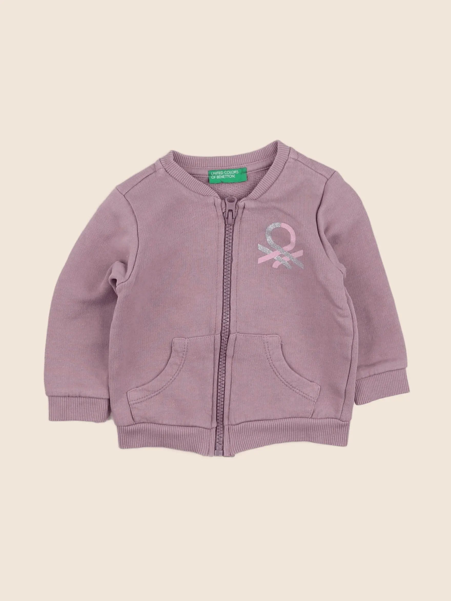 Benetton - sweat violet - 6/9 mois