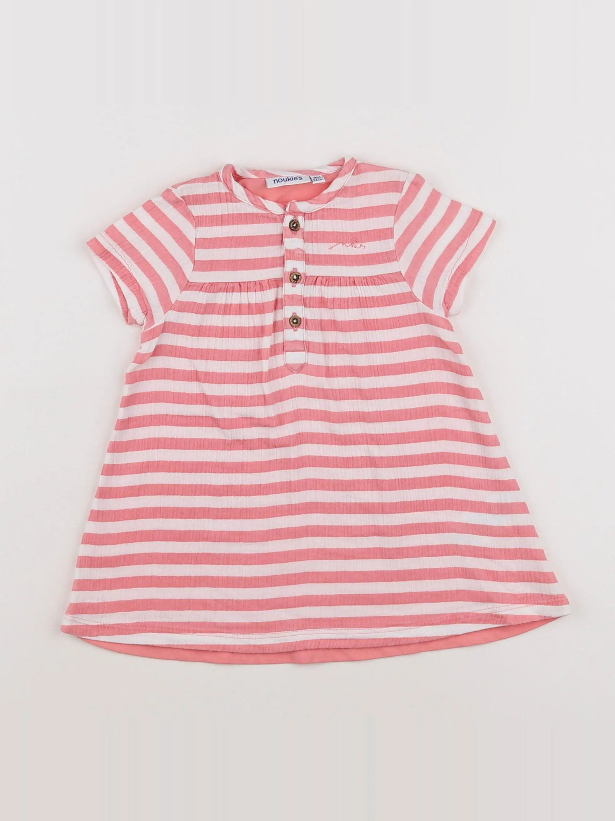 Noukie's - robe blanc, rose - 9 mois