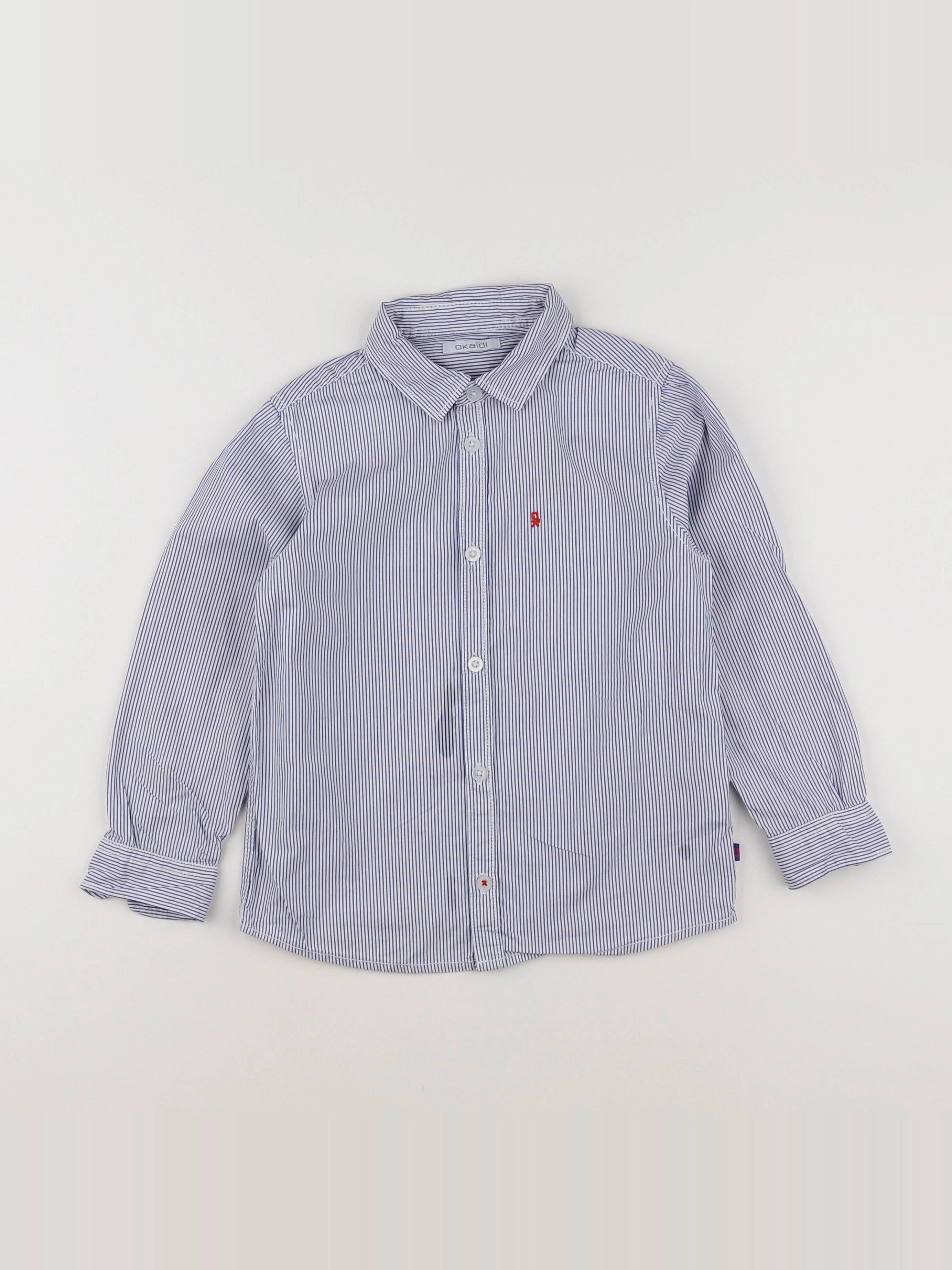 Okaidi - chemise blanc, bleu - 6 ans