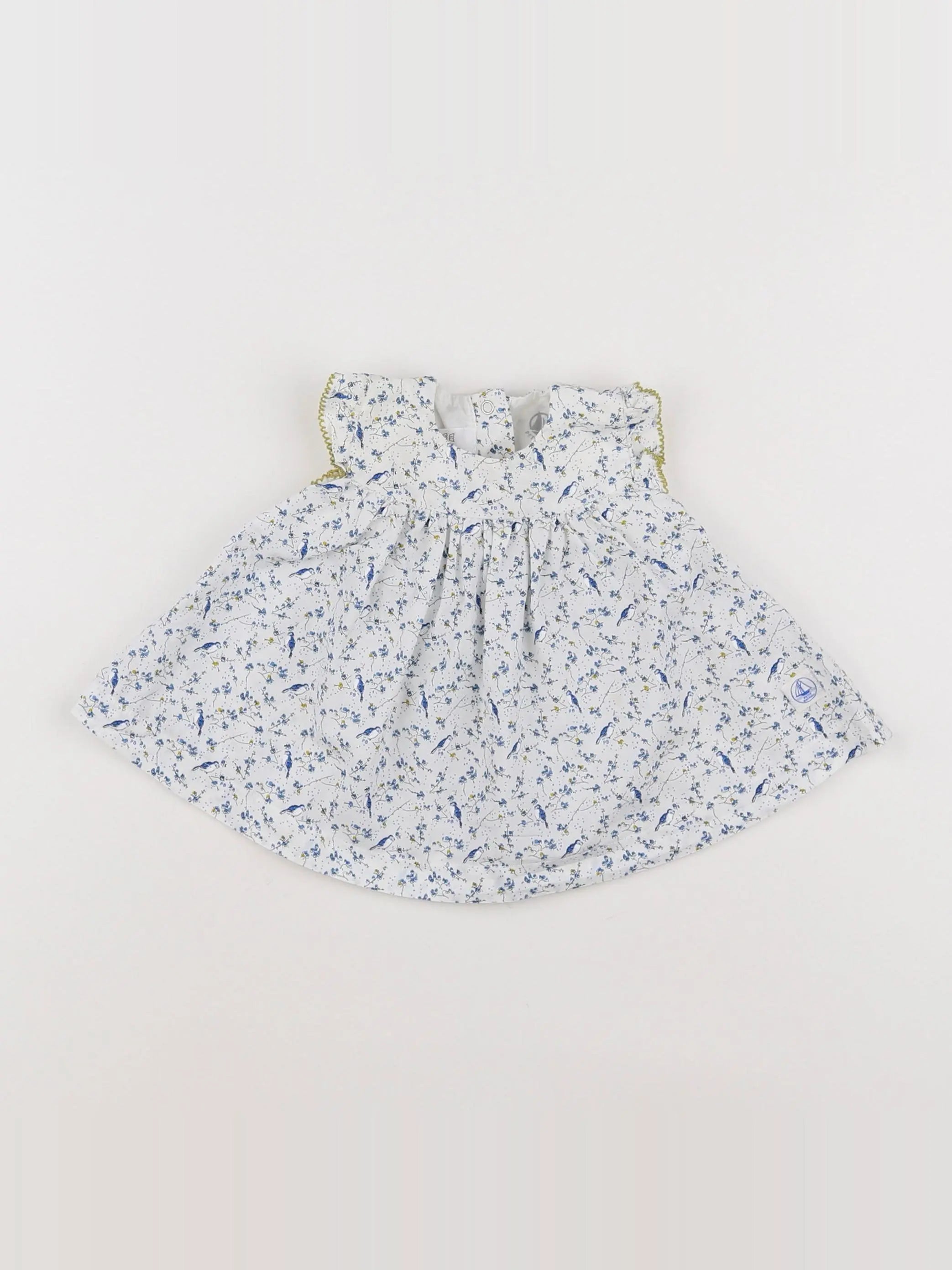 Petit Bateau - robe blanc - 1 mois