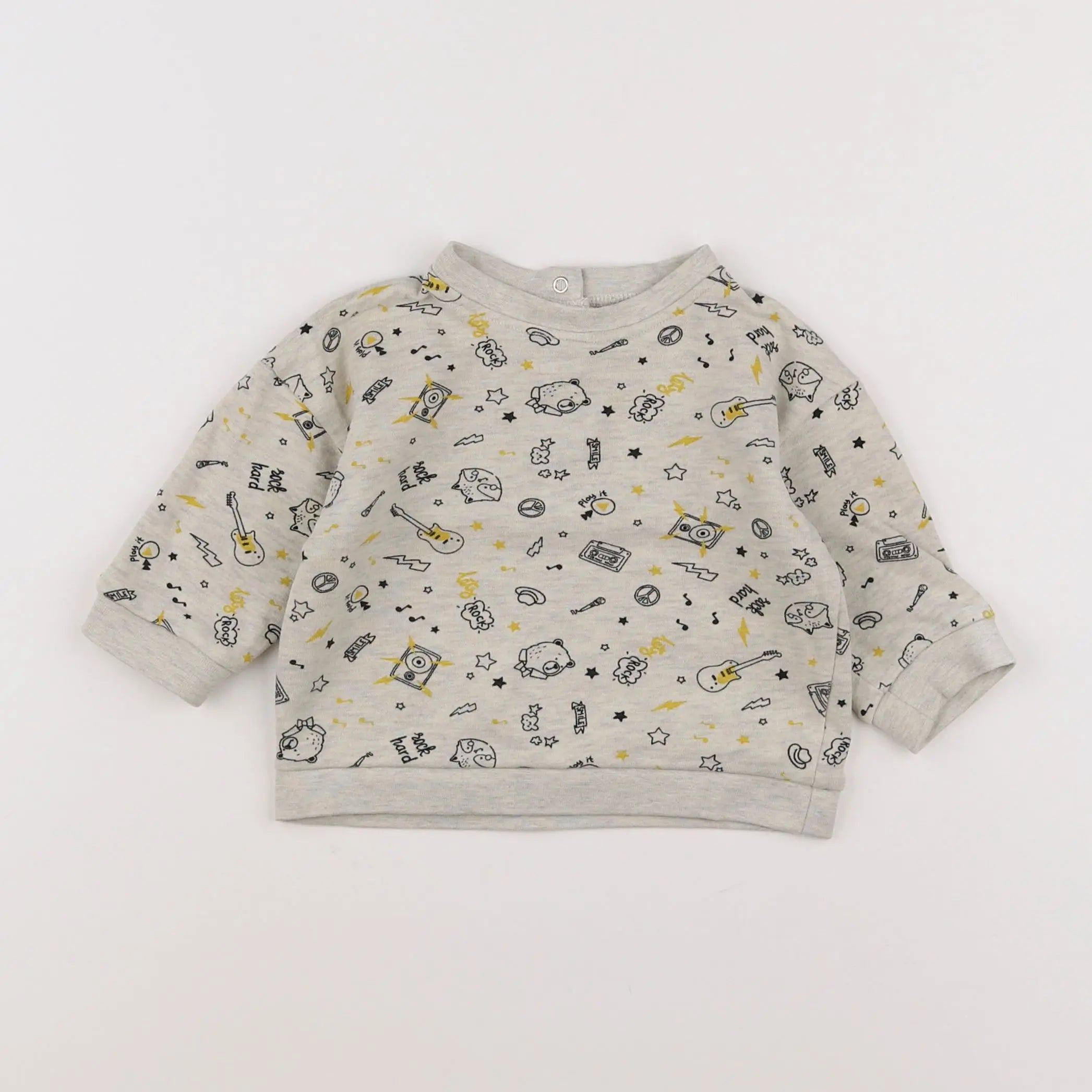 Vertbaudet - sweat beige - 6 mois