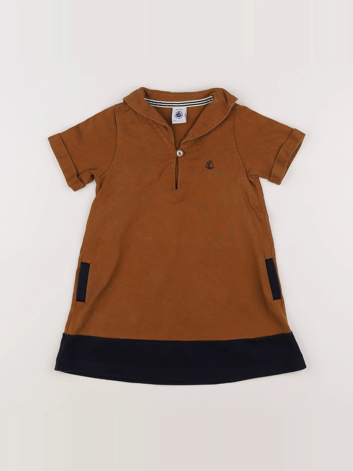 Petit Bateau - robe marron, noir - 18 mois