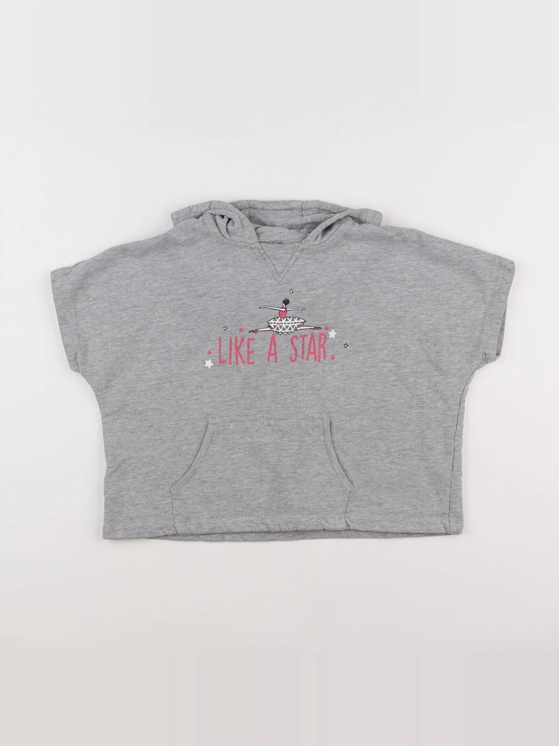 Vertbaudet - sweat gris - 8 ans