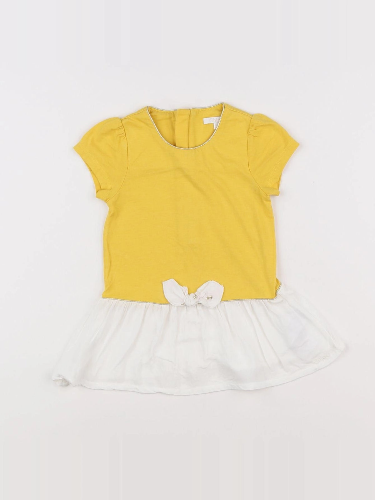 Chloé - robe blanc, jaune - 6 mois
