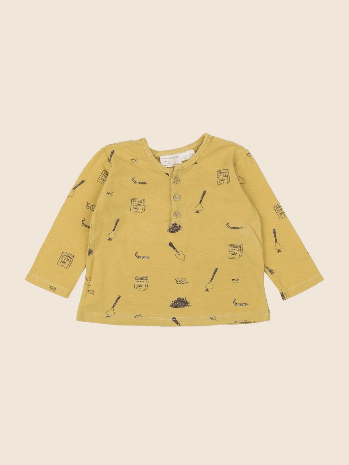Zara - tee-shirt jaune - 3/6 mois