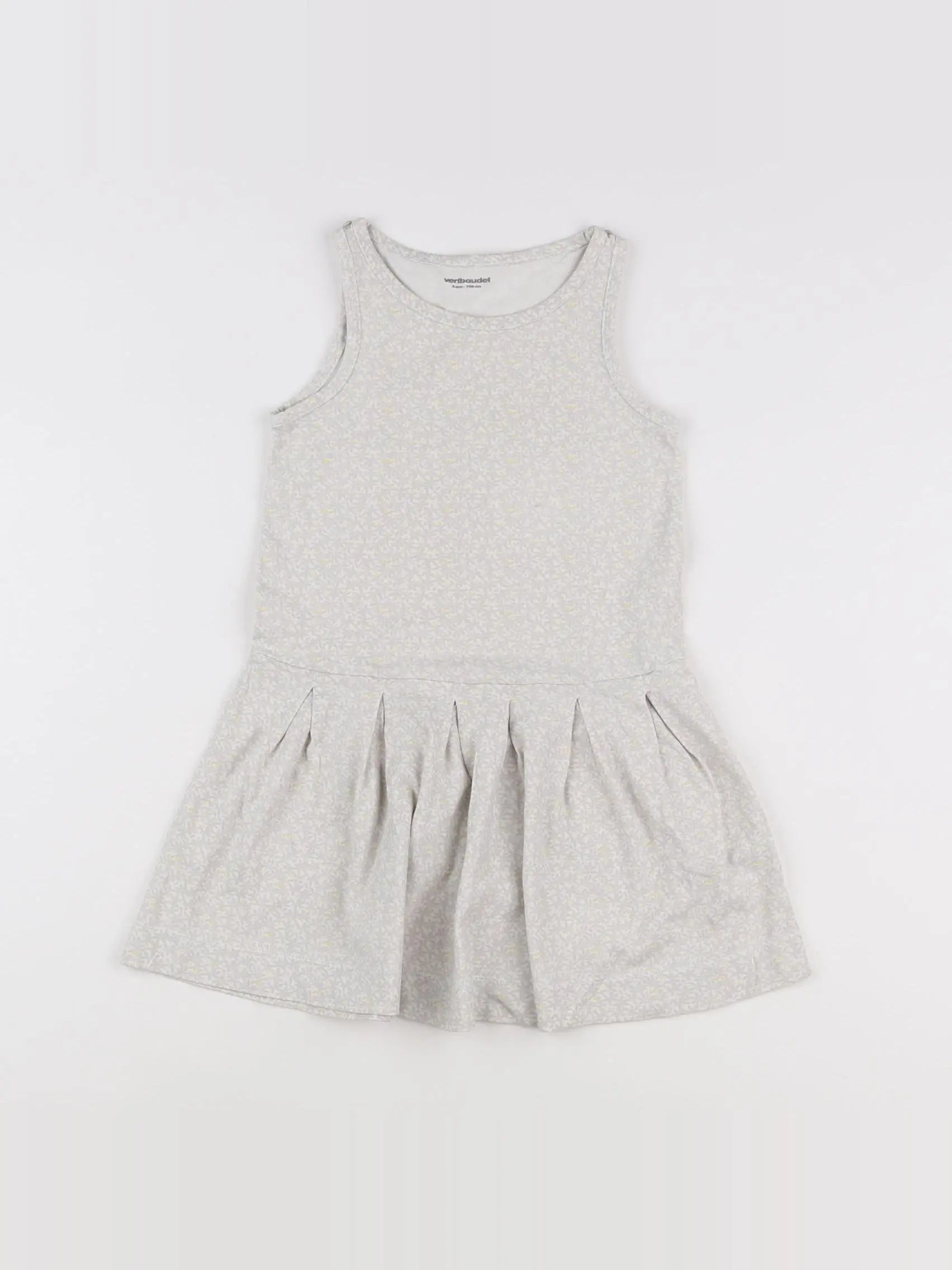 Vertbaudet - robe gris, blanc - 5 ans